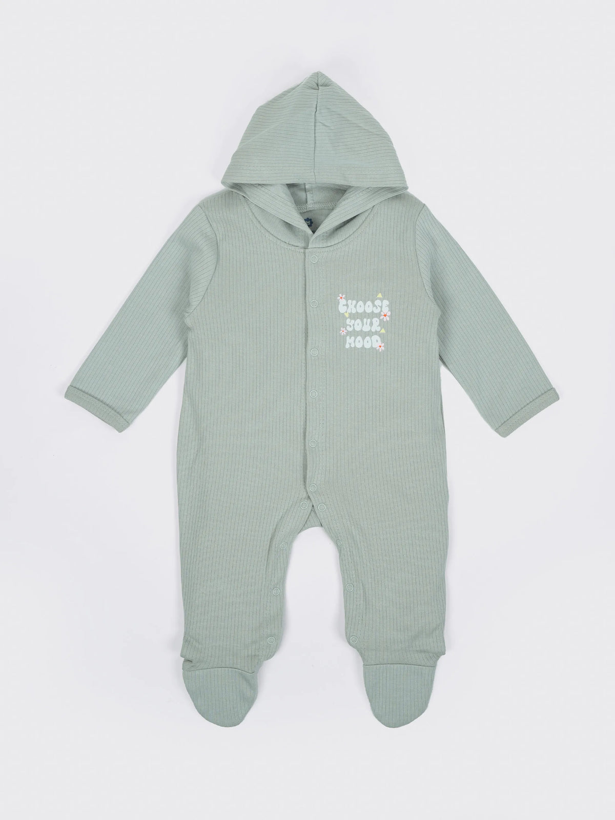 Unisex Baby Hooded Sleepsuit - Grey