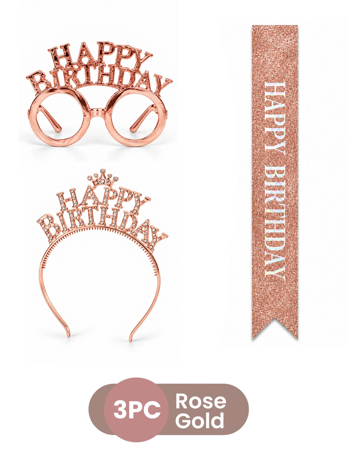 Happy Birthday Party Accessories Set – 3 Pcs