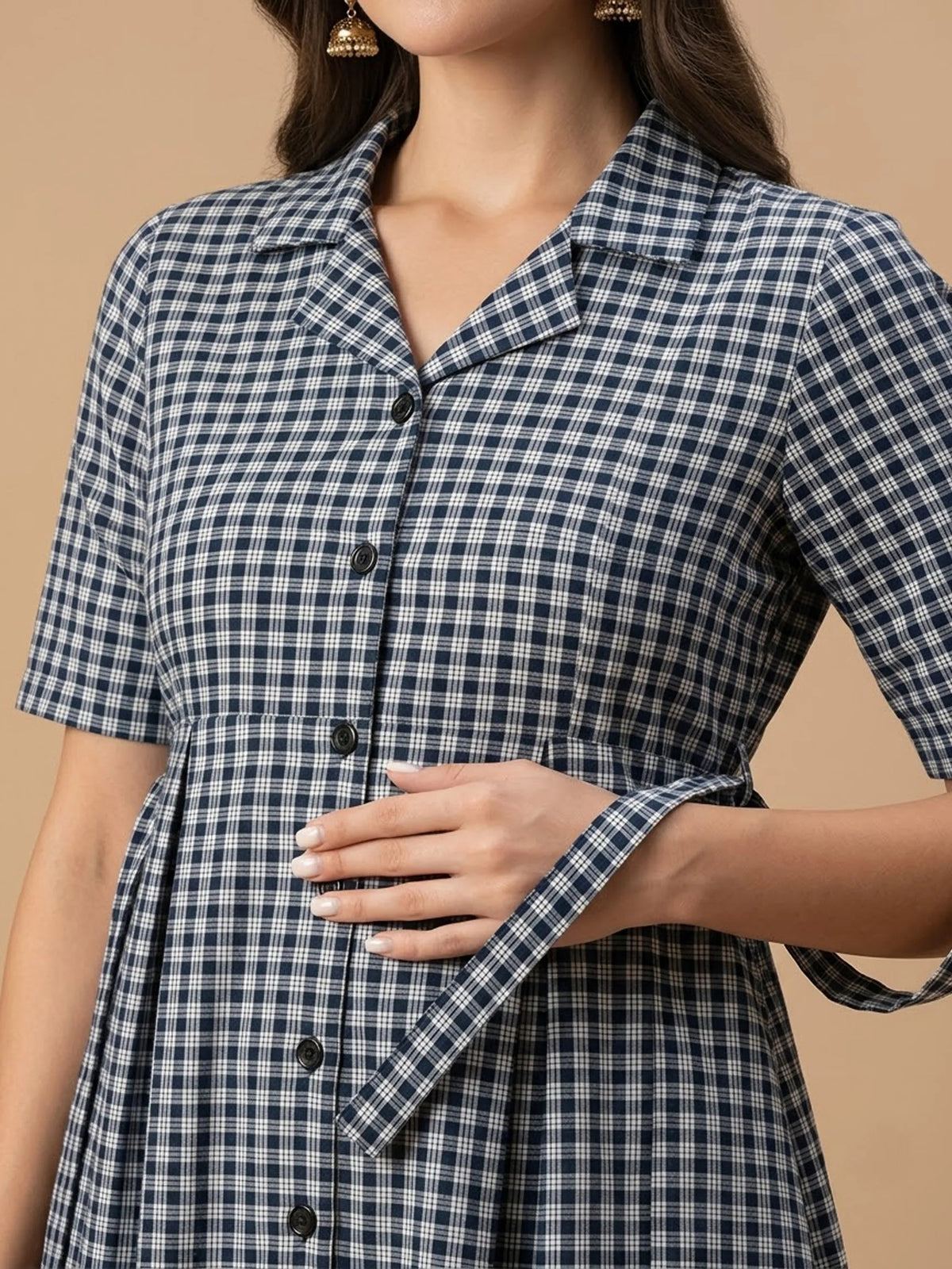 Women's Button-Front Maternity Dress