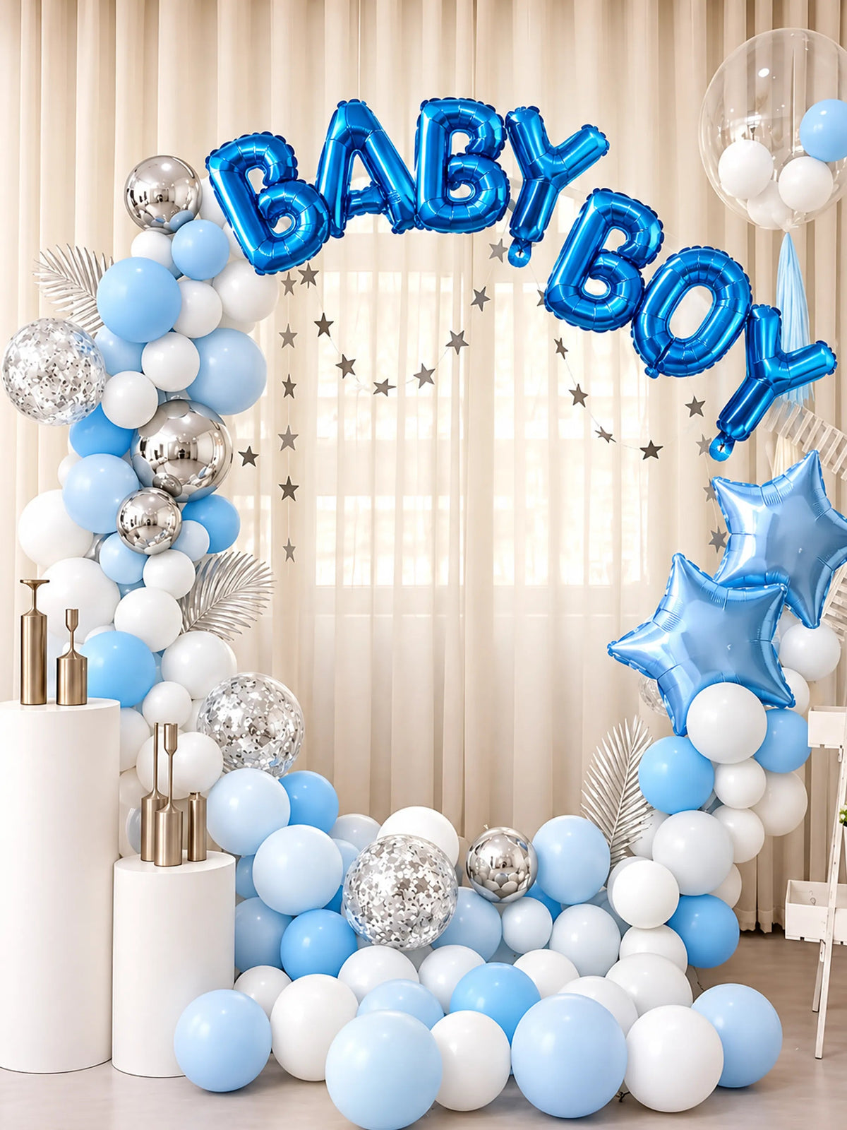 Blue Letter "Baby Boy" Foil Balloon Set