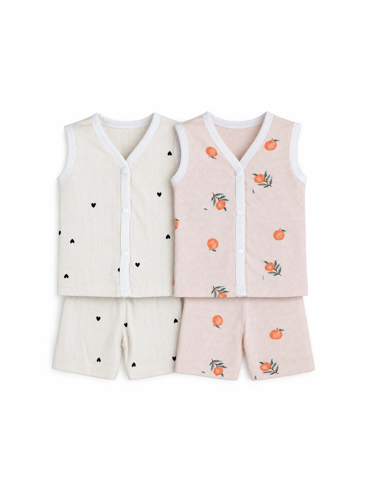 2 Set Combo Baby Sleeveless Jabla & Shorts - 3-6 Months