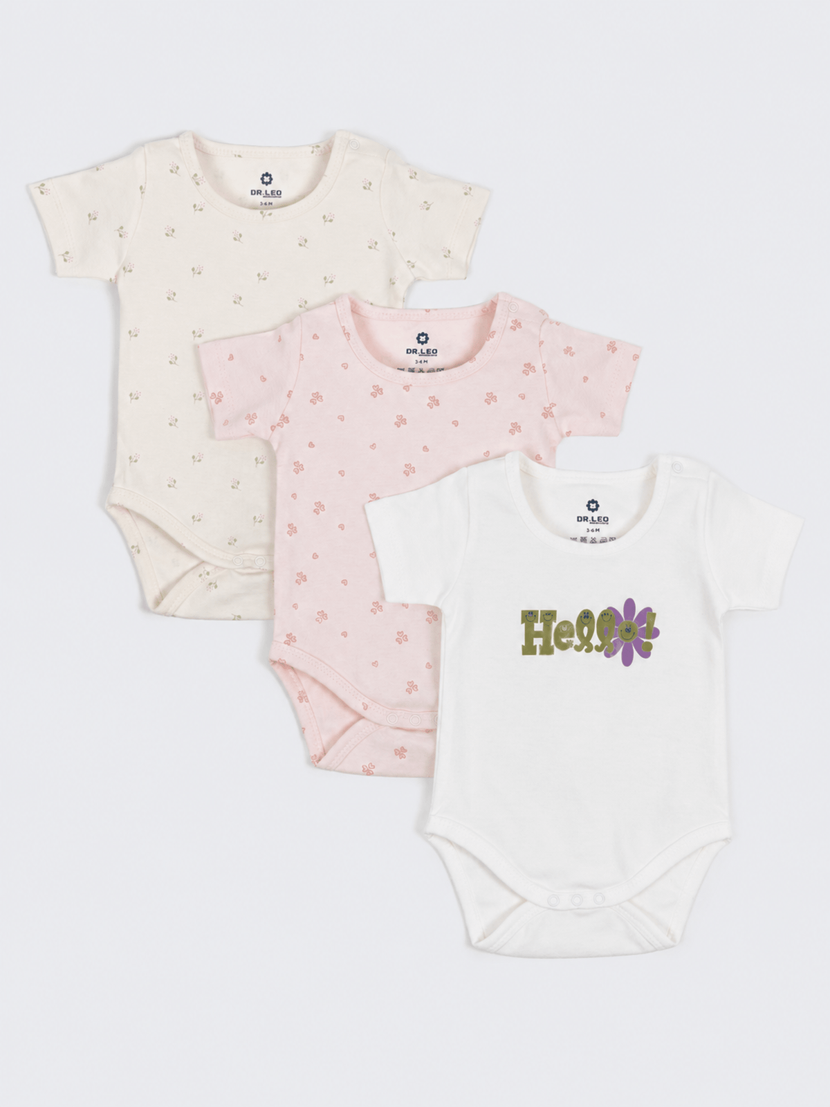 3-Piece Baby Cotton Bodysuit Combo - 3-6 Months