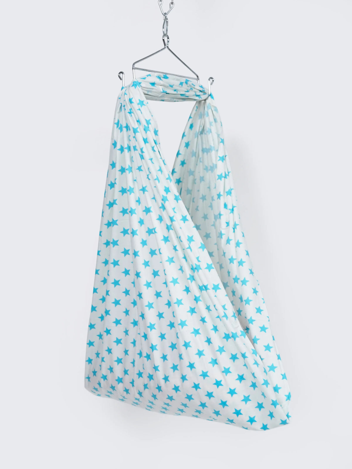 Twill Star Baby Cradle Cloth - Blue With White