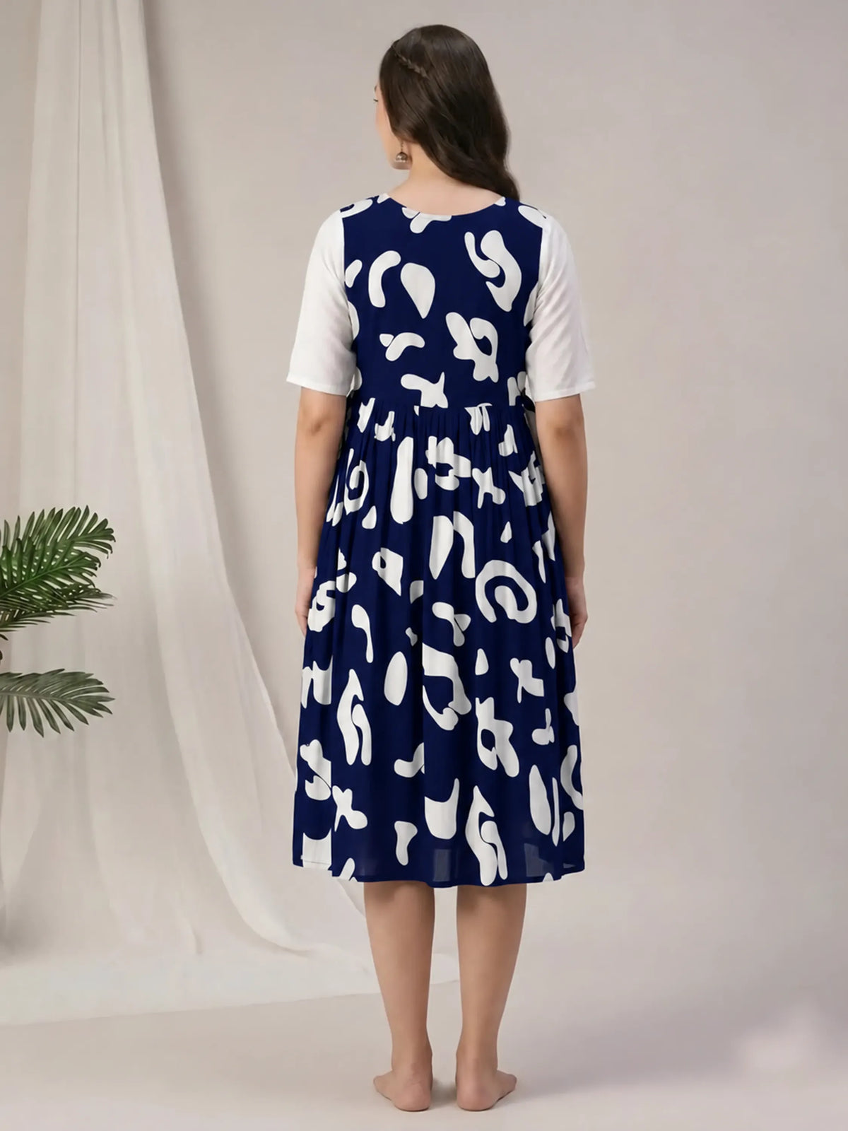 Cotton Printed Maternity Pinafore Dress