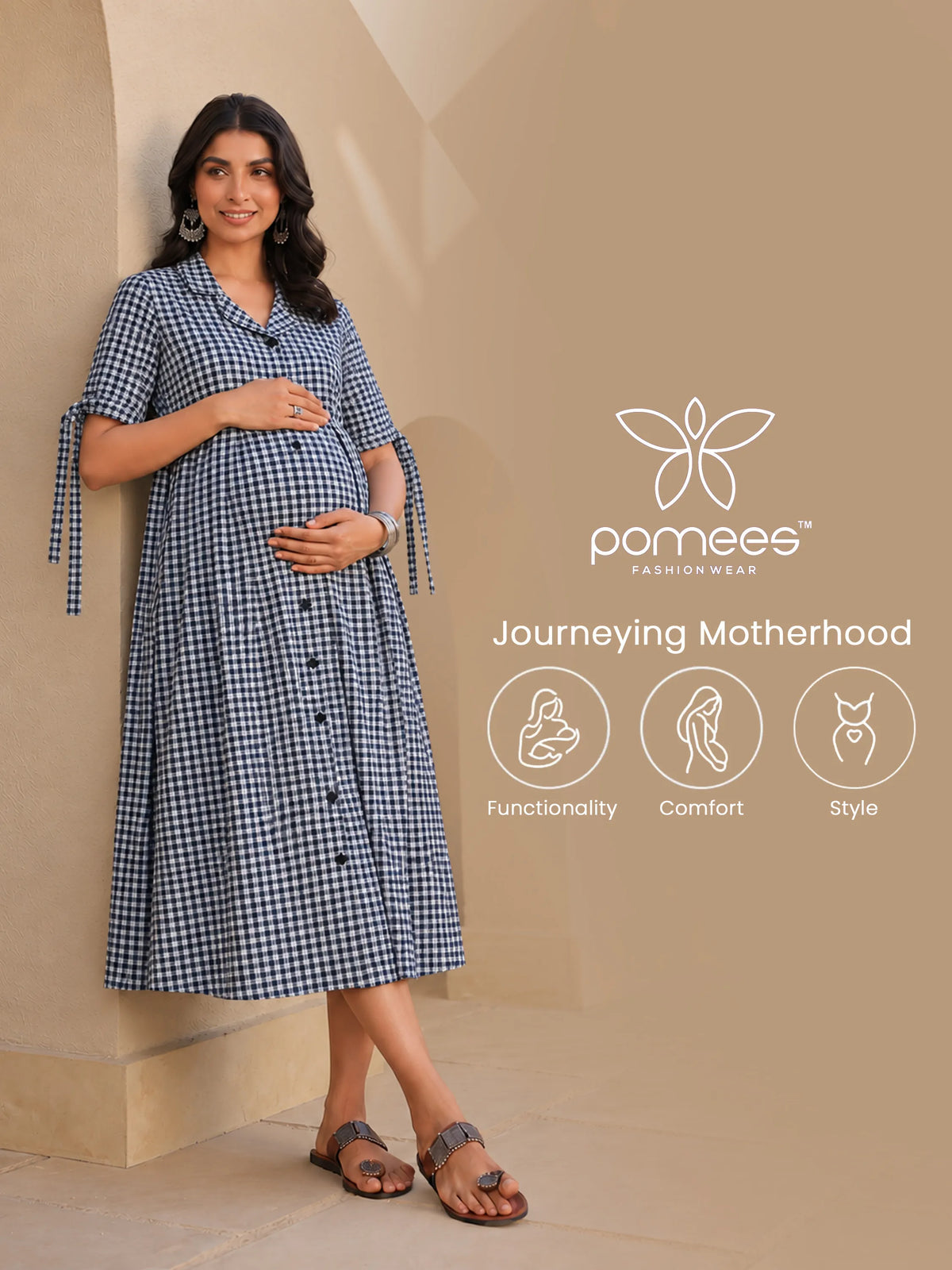 Women's Button-Front Maternity Dress