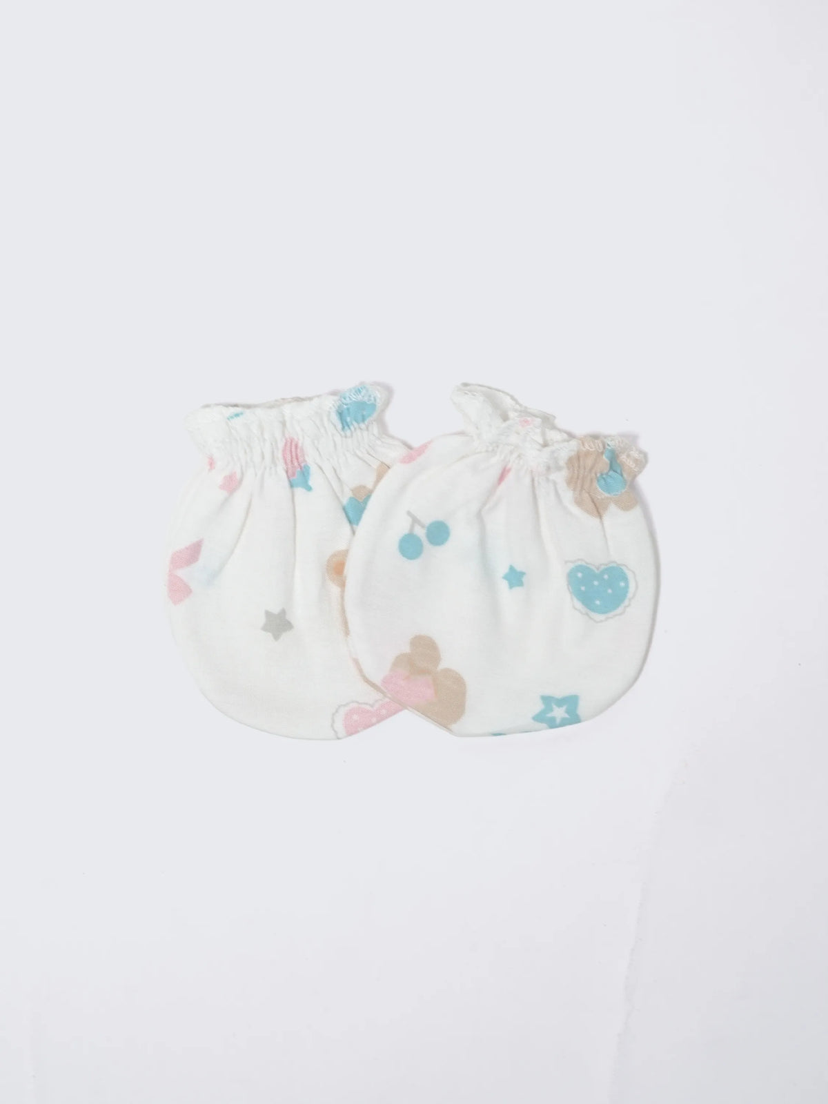 Newborn Cap, Mittens & Booties Set – White Print