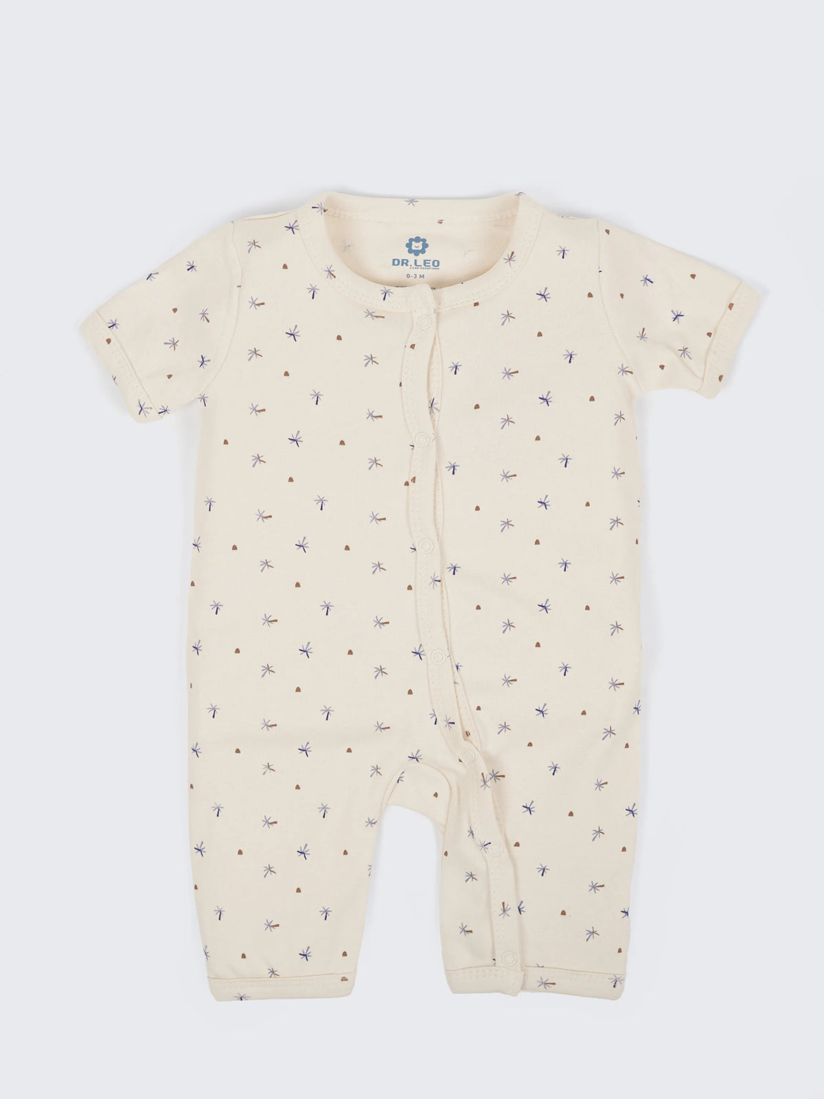 Unisex Printed Baby Jumpsuit - Off White