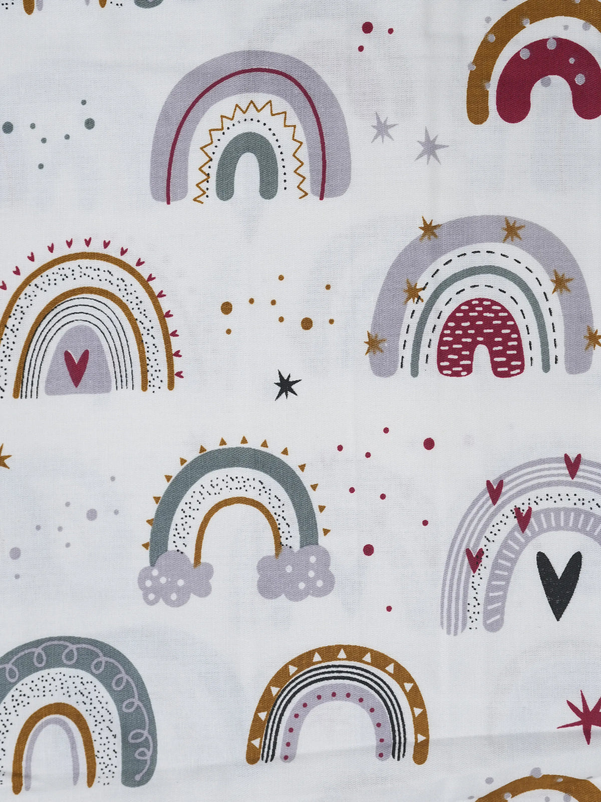 Twill Print Baby Cradle Cloth with Net - Multicolor Rainbow
