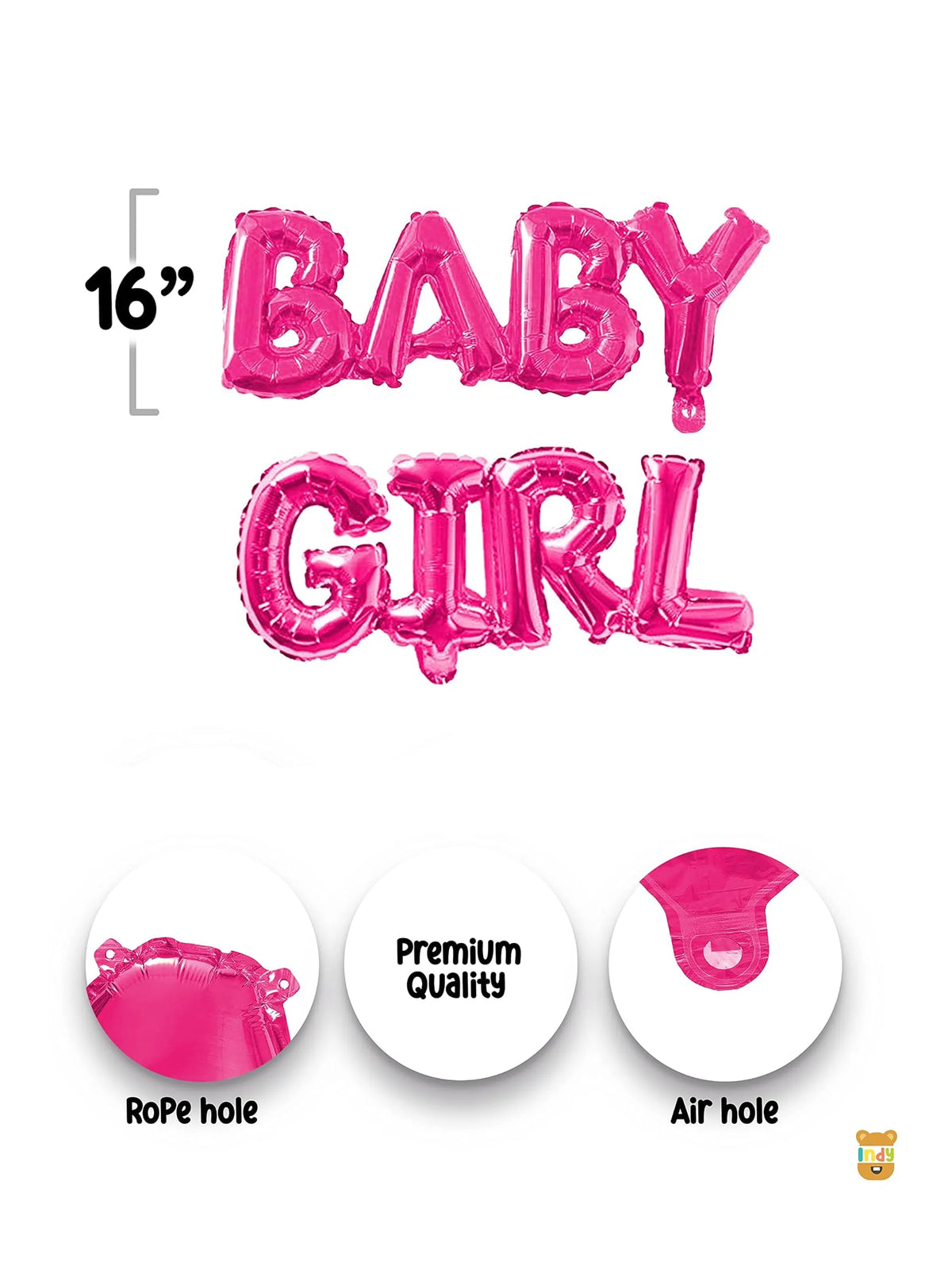 Pink BABY GIRL Foil Balloon Set