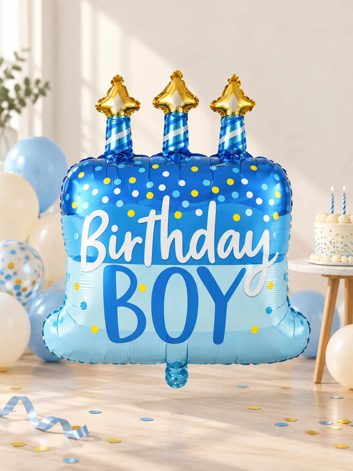Cute Birthday Cake-Shaped Foil Balloon - Boy & Girl