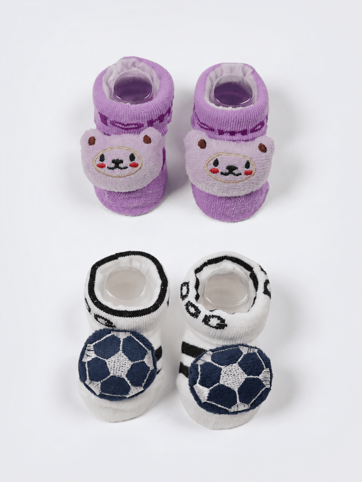 Baby Plush Rattle Socks Football & Bear Design