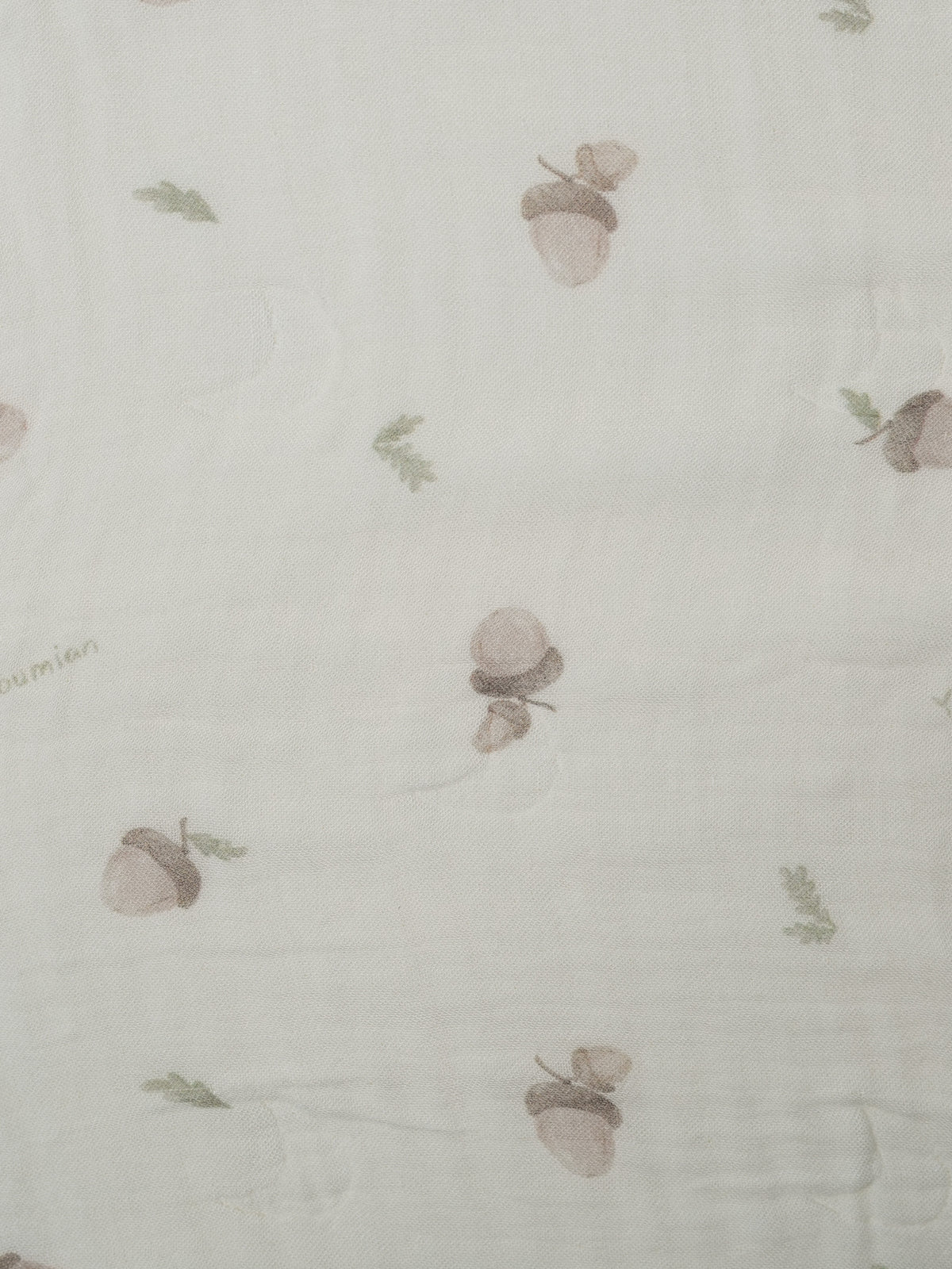 Organic Cotton Baby Muslin Acorn Print Receiving Blanket