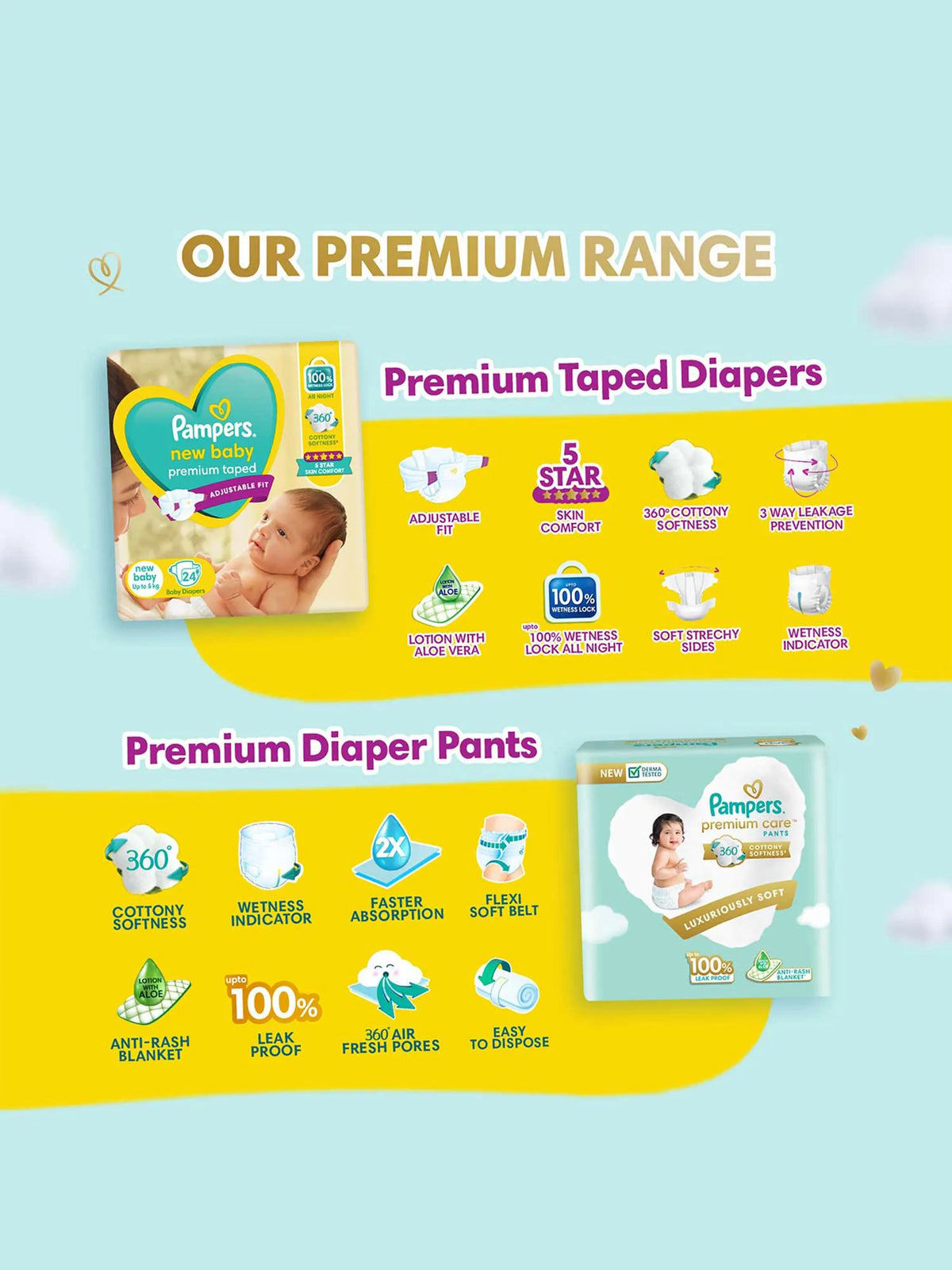 New Baby Premium Taped Diapers