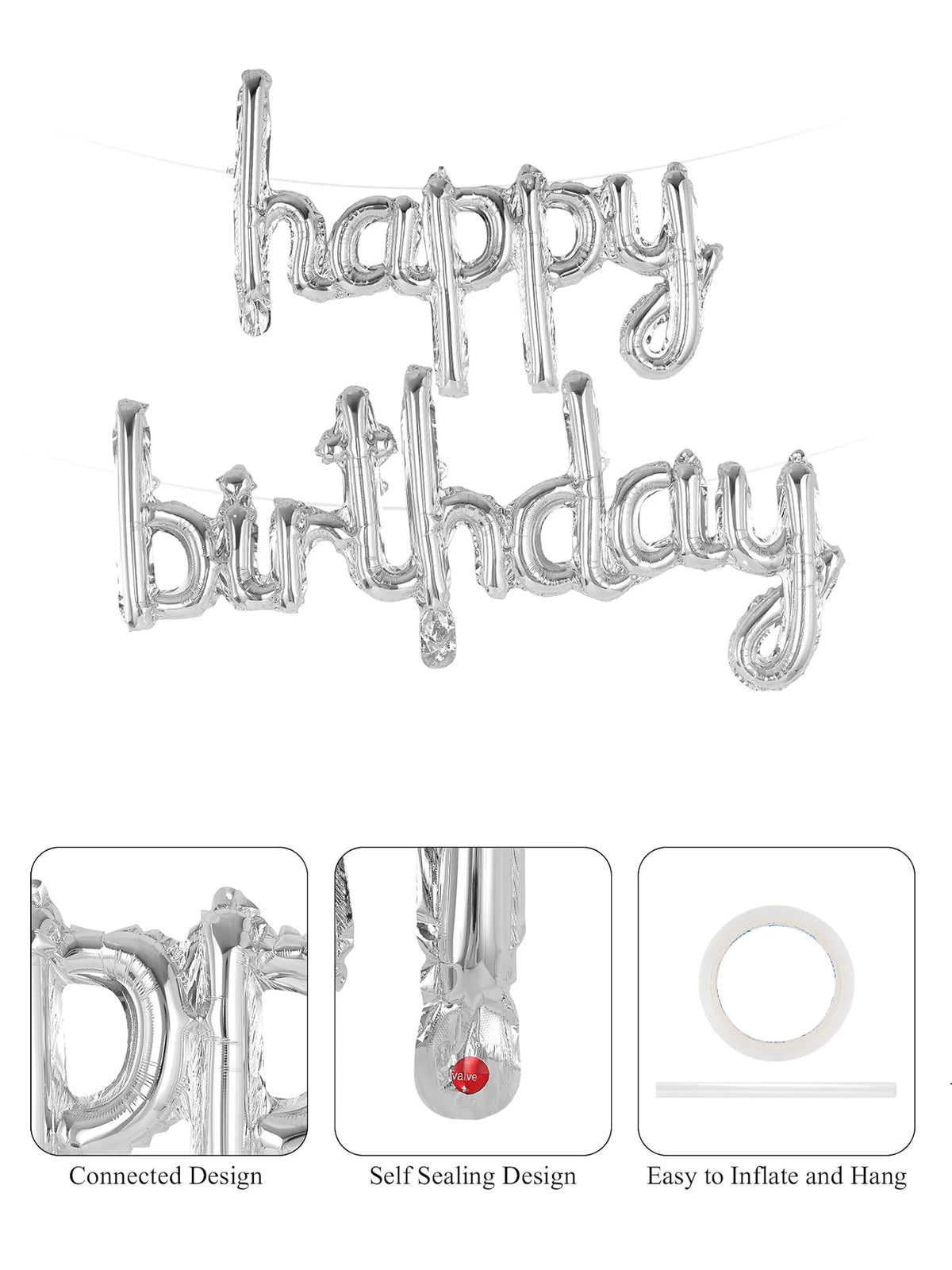 "Happy Birthday" Foil Balloon Banner