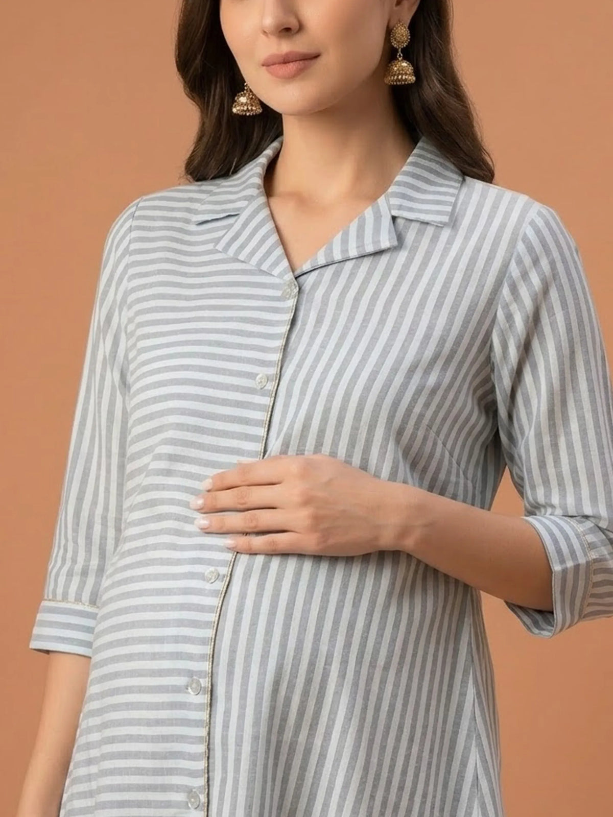 Women's Button-Front Maternity Dress