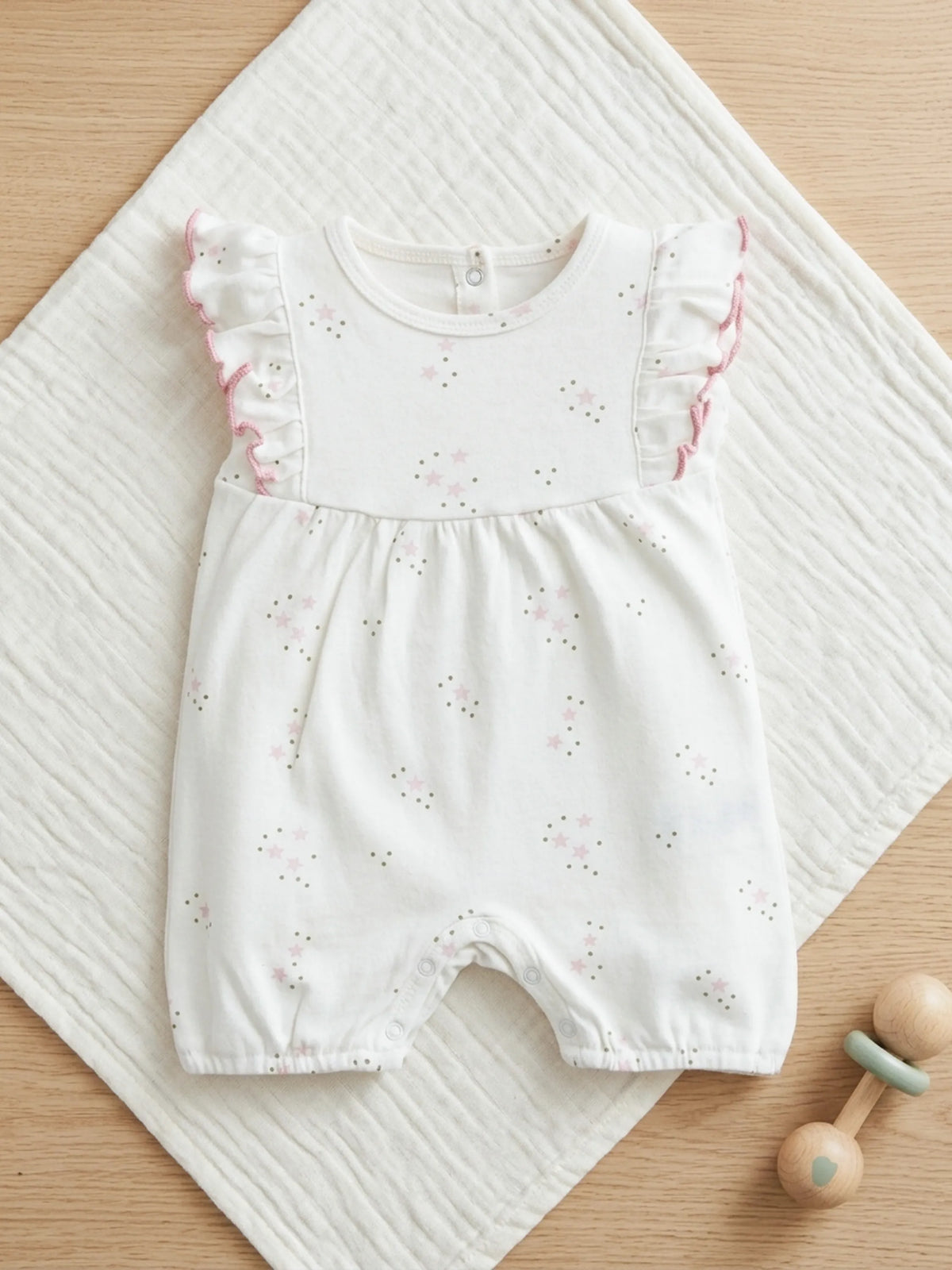 Baby Girls Star Print Ruffle Romper