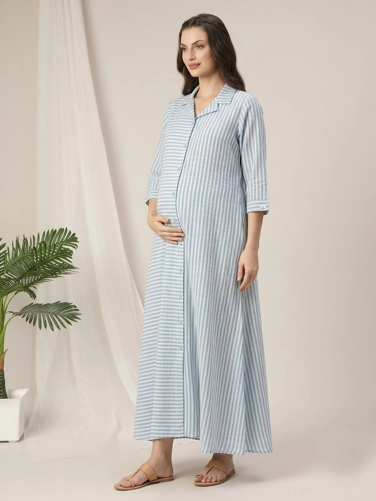 Women's Button-Front Maternity Dress