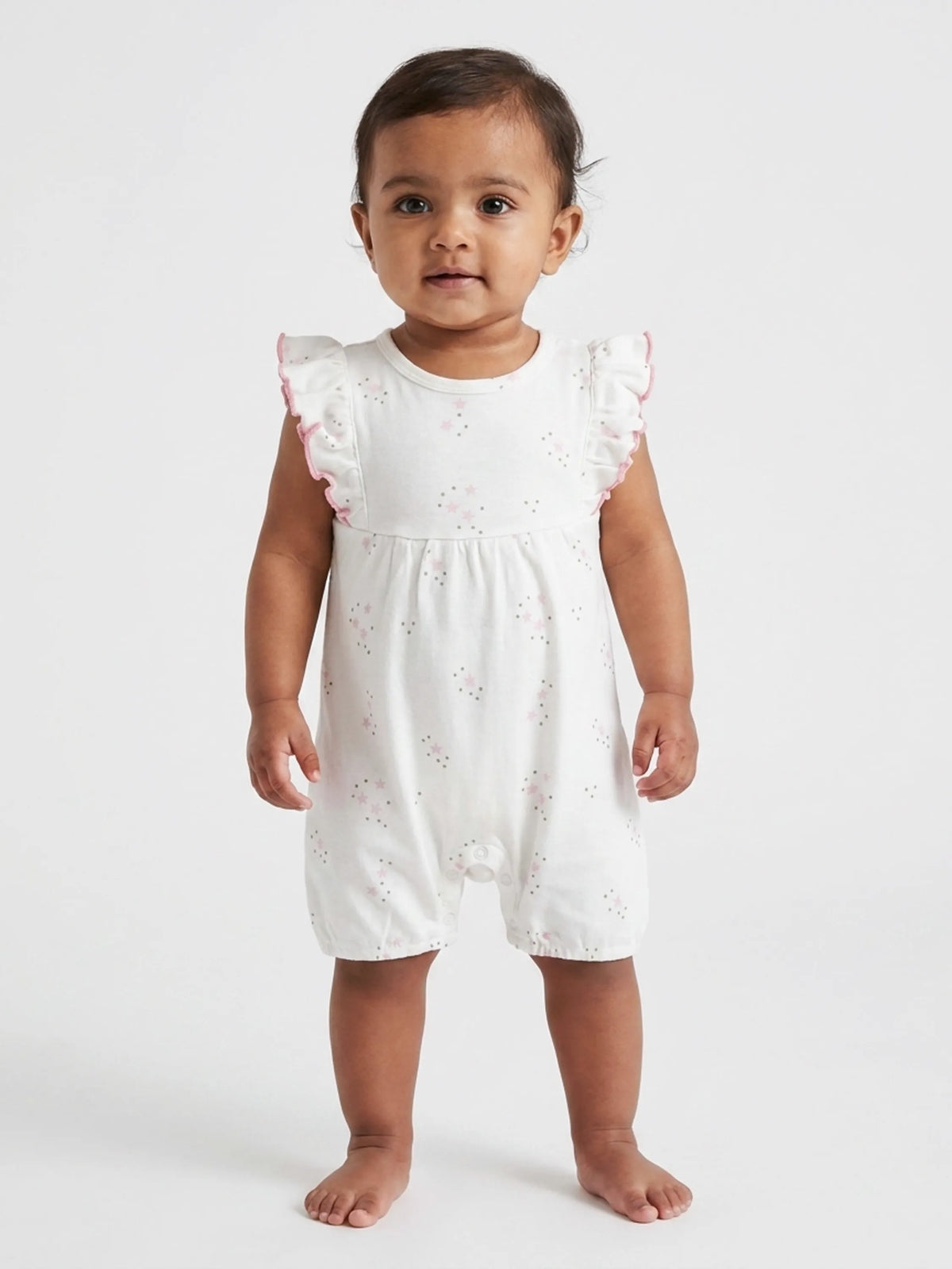 Baby Girls Star Print Ruffle Romper