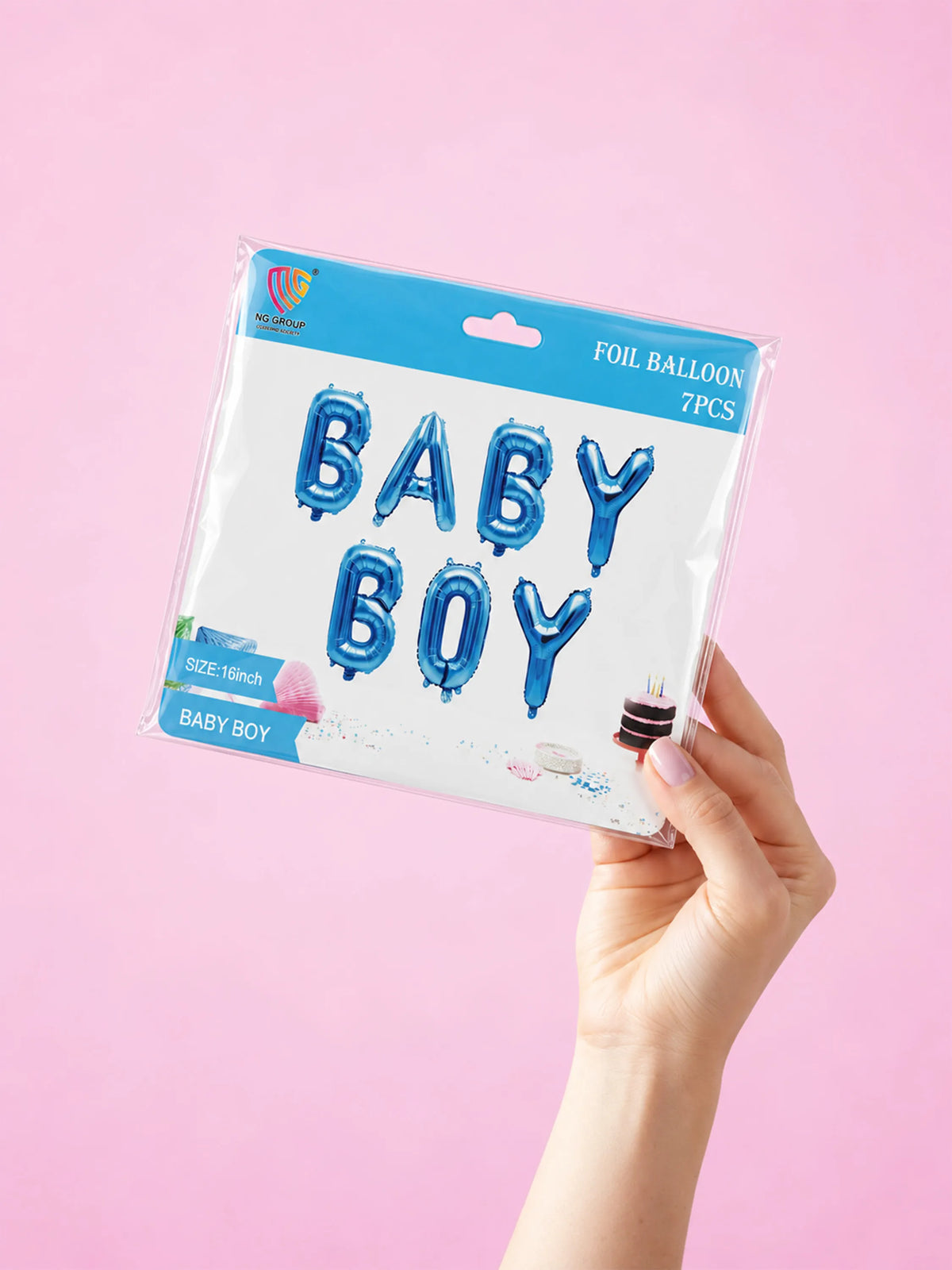 Blue Letter "Baby Boy" Foil Balloon Set