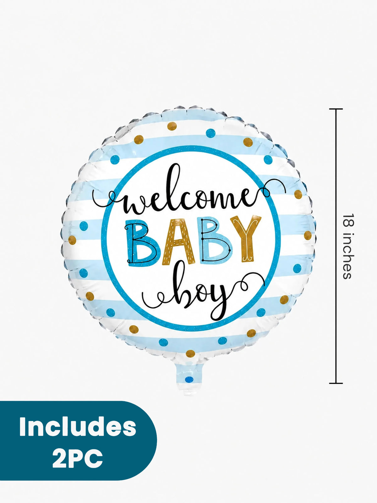 Welcome Baby Boy Foil Balloon Set Blue Star Mylar Decor 5-Piece