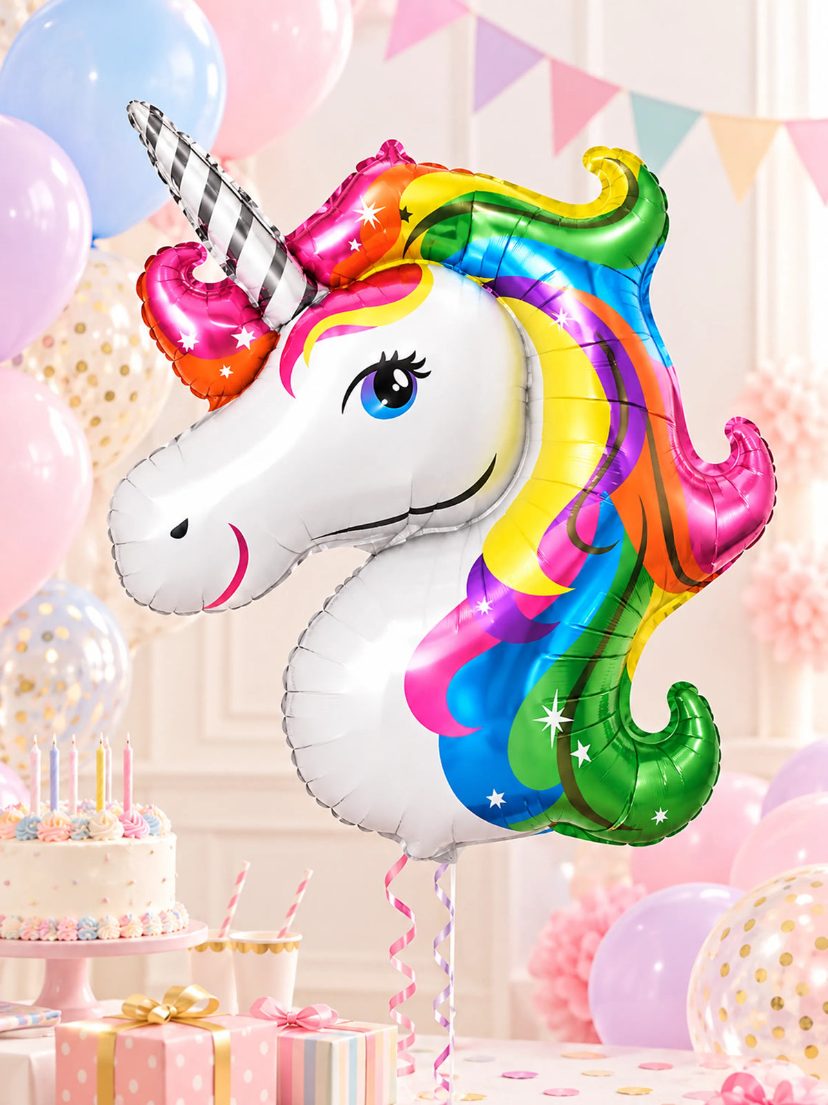 Rainbow Unicorn Foil Balloon
