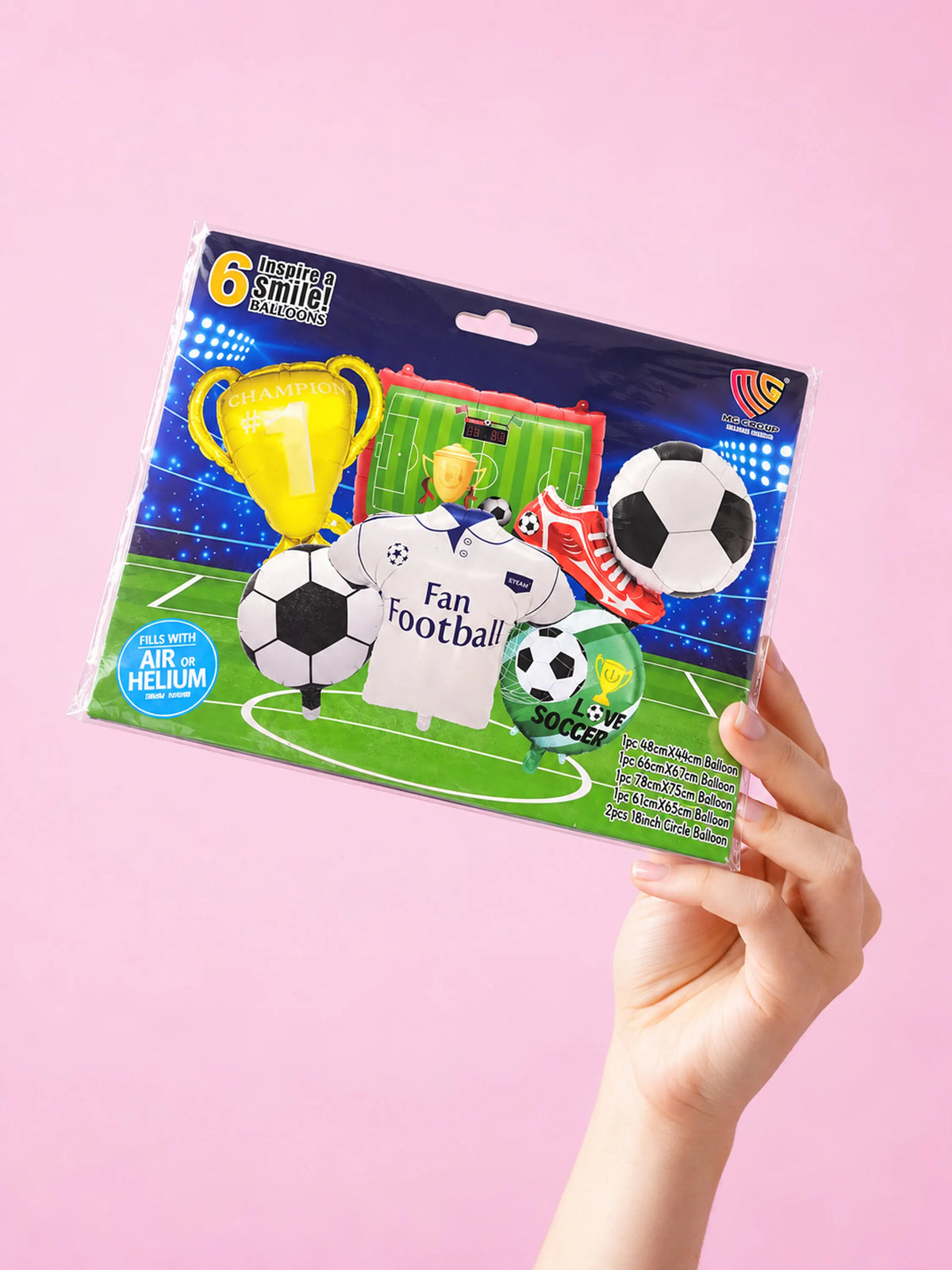6-Piece Football Theme Foil Balloon Bouquet