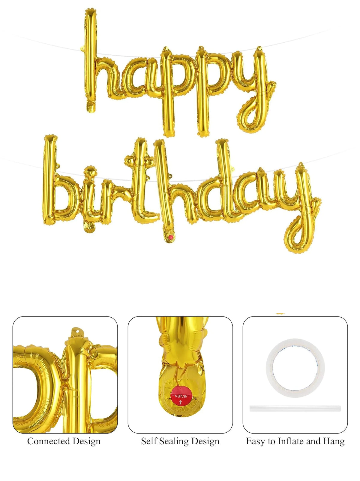 "Happy Birthday" Foil Balloon Banner
