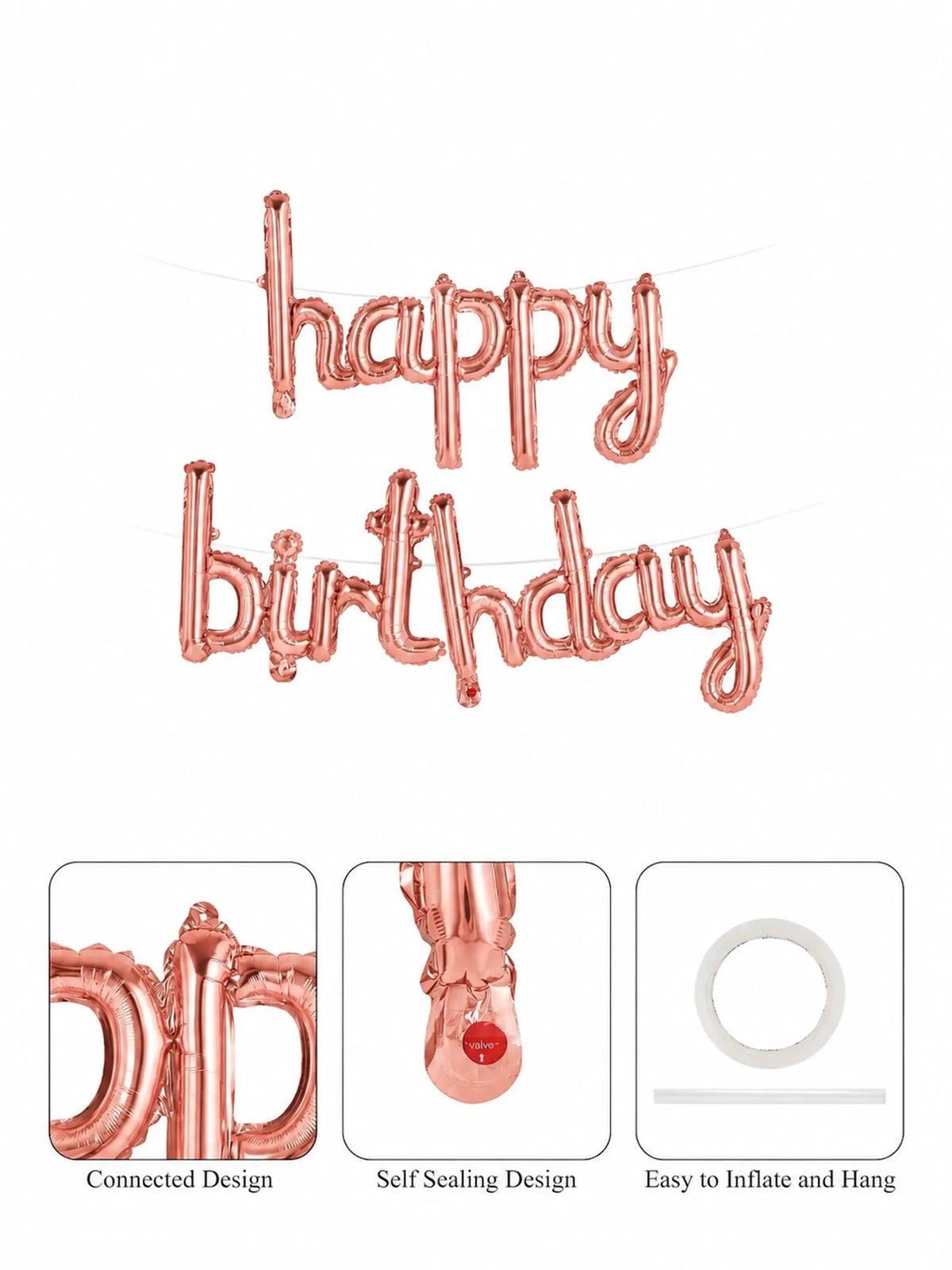 "Happy Birthday" Foil Balloon Banner