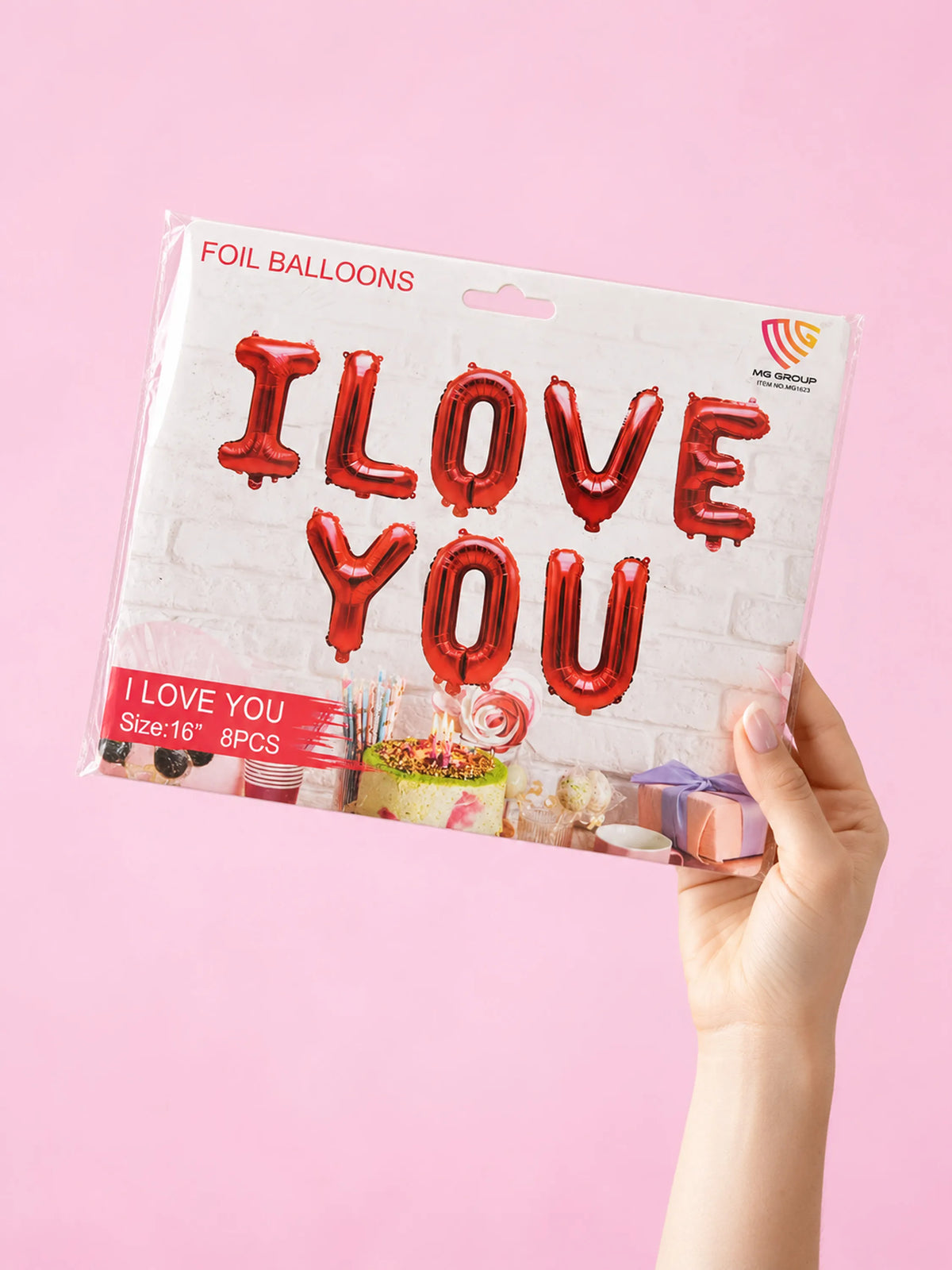Red “I Love You” Foil Letter Balloon Set