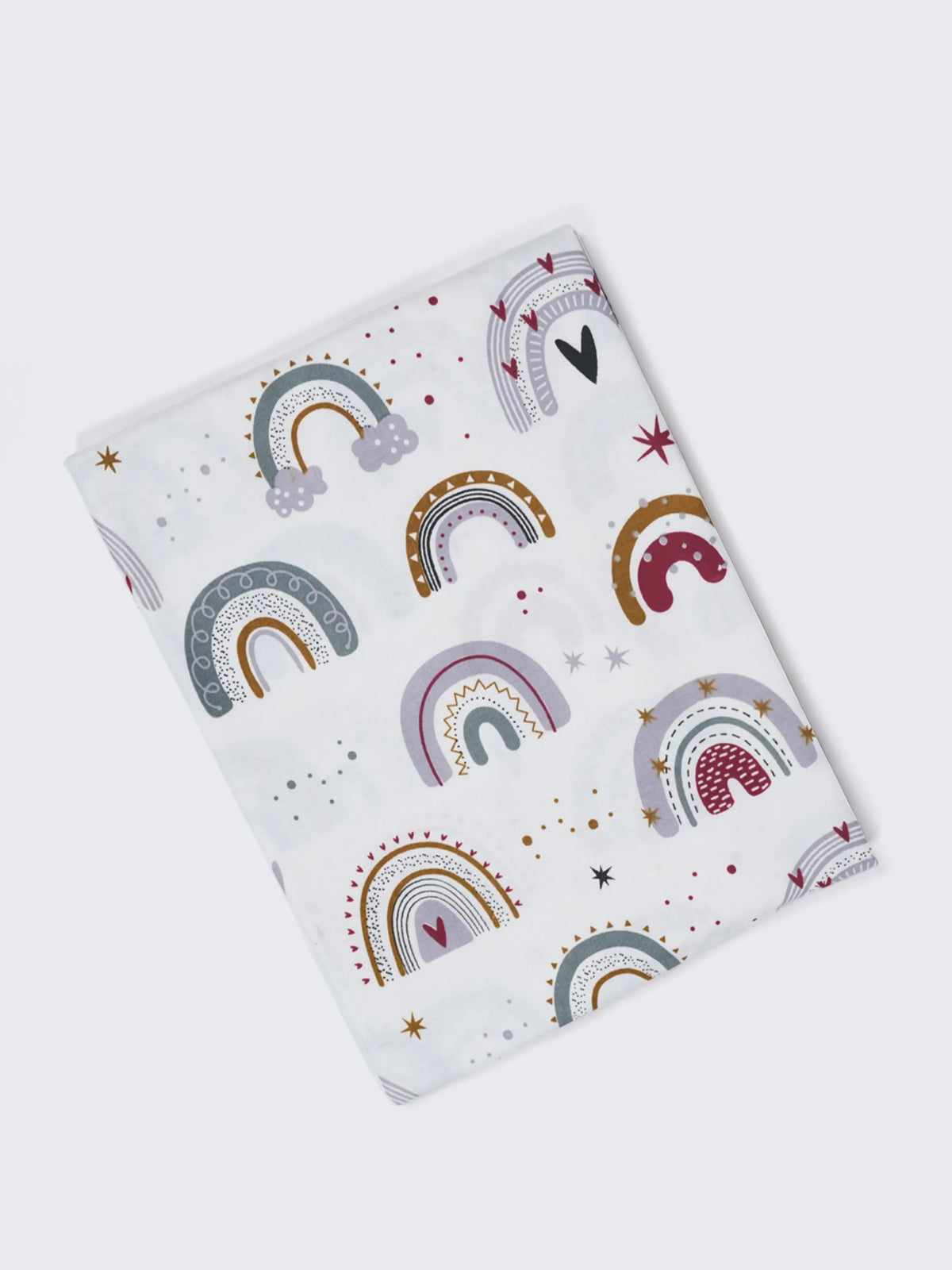 Twill Print Baby Cradle Cloth with Net - Multicolor Rainbow