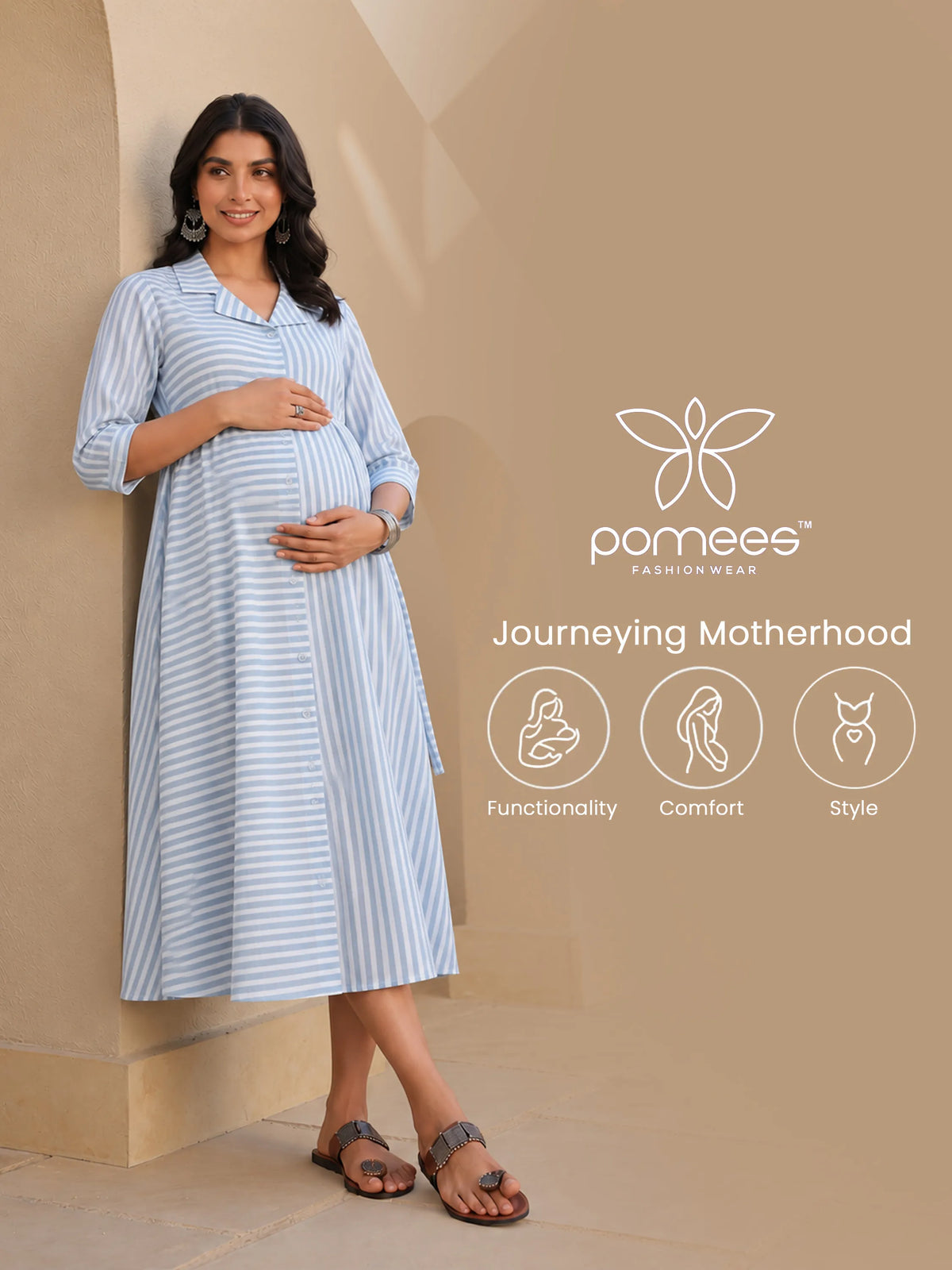 Women's Button-Front Maternity Dress
