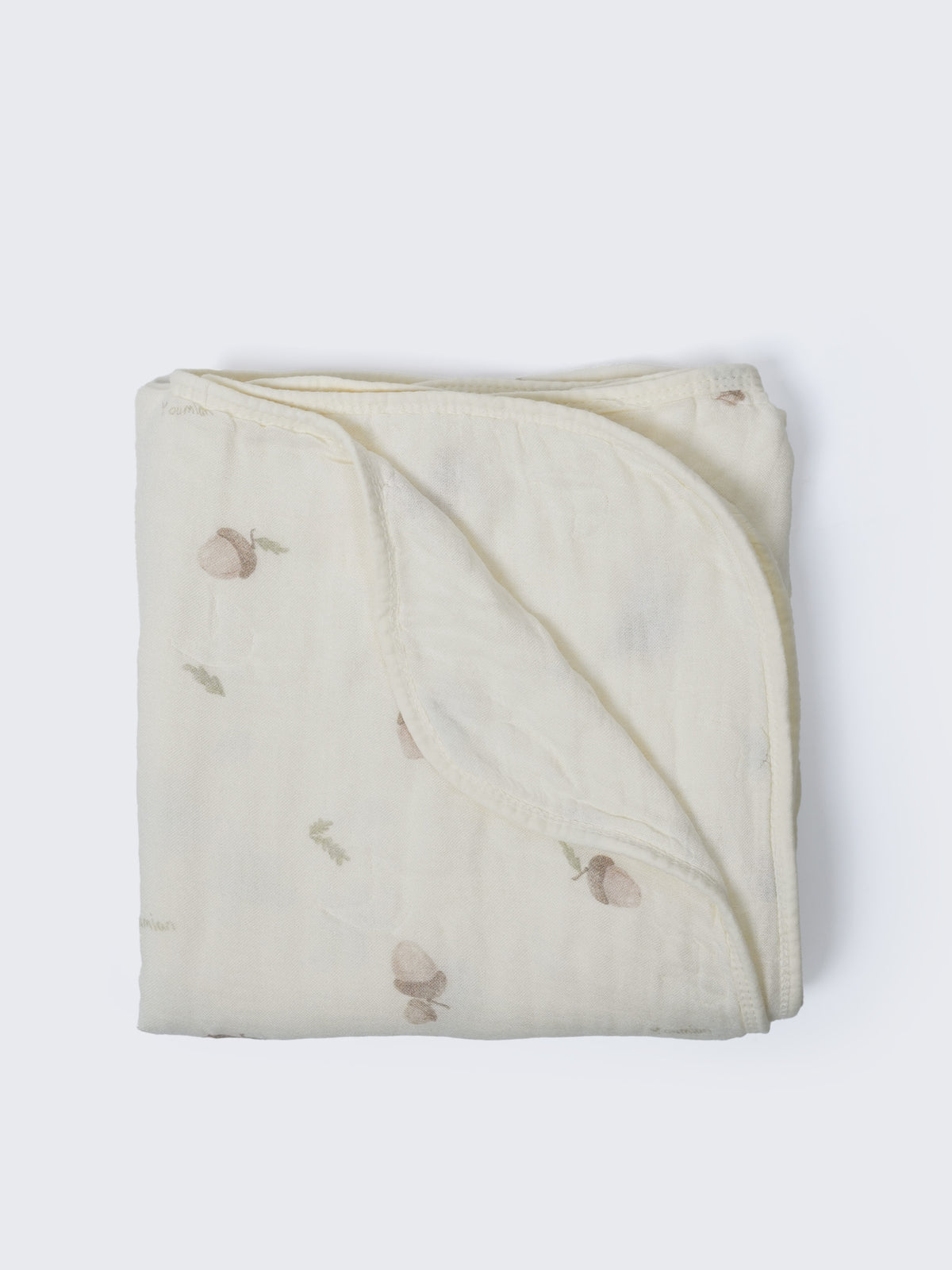 Organic Cotton Baby Muslin Acorn Print Receiving Blanket