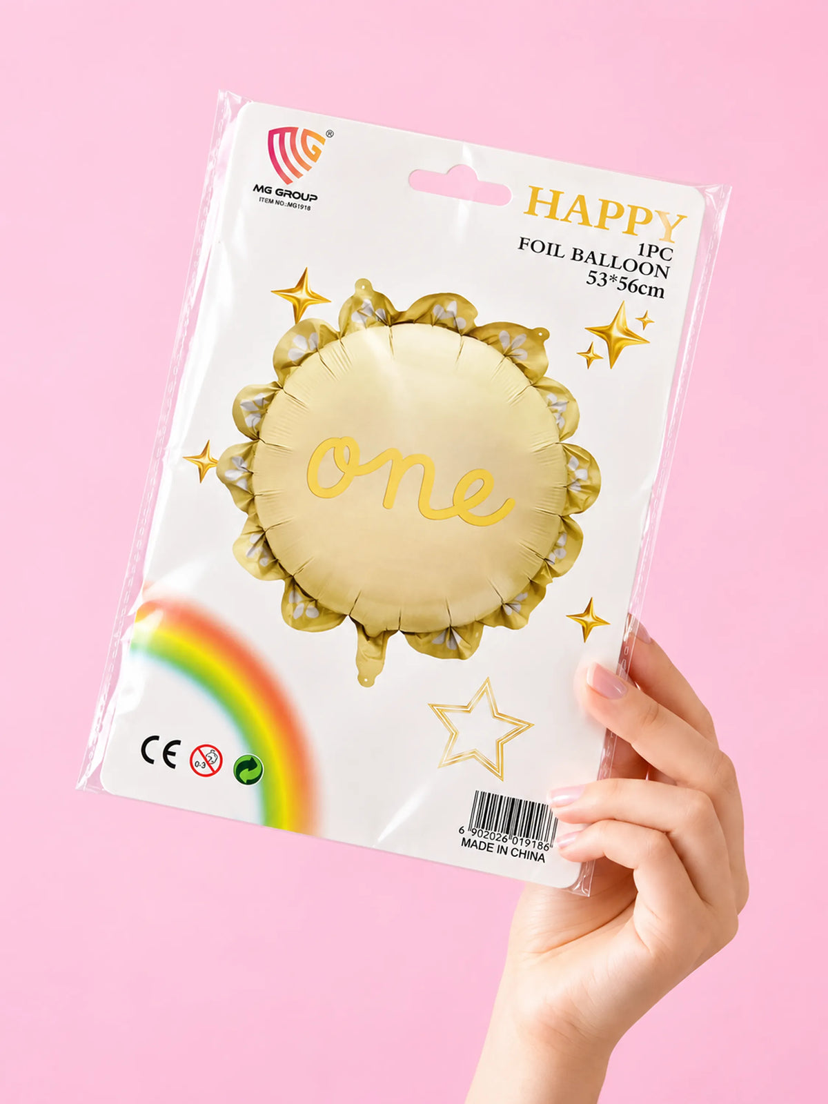 One 1st Birthday Round Foil Balloon