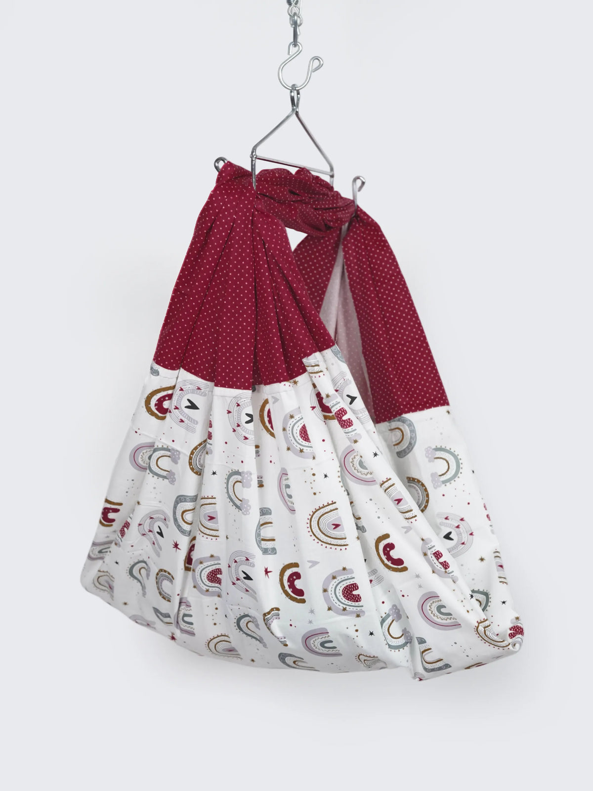 Twill Mix & Match Thottil/Jhula/Cradle Cloth with Net - Rainbow