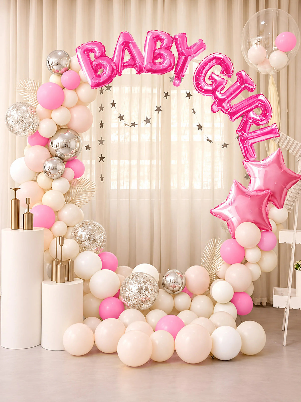 Pink BABY GIRL Foil Balloon Set