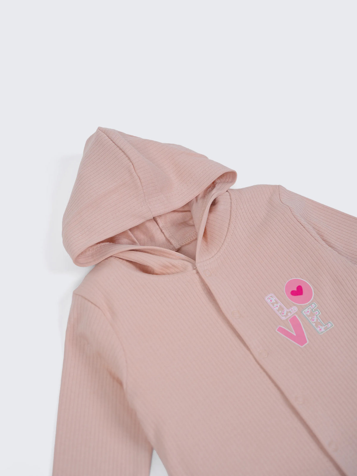 Unisex Baby Hooded Sleepsuit - Light Pink