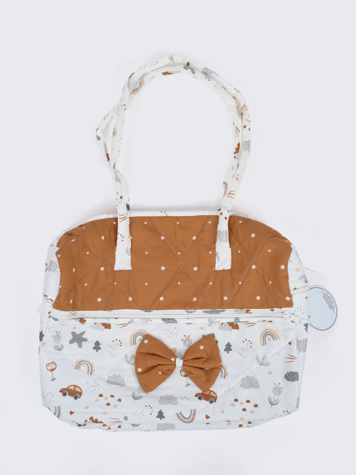 Baby Mother Bag - Orange & White