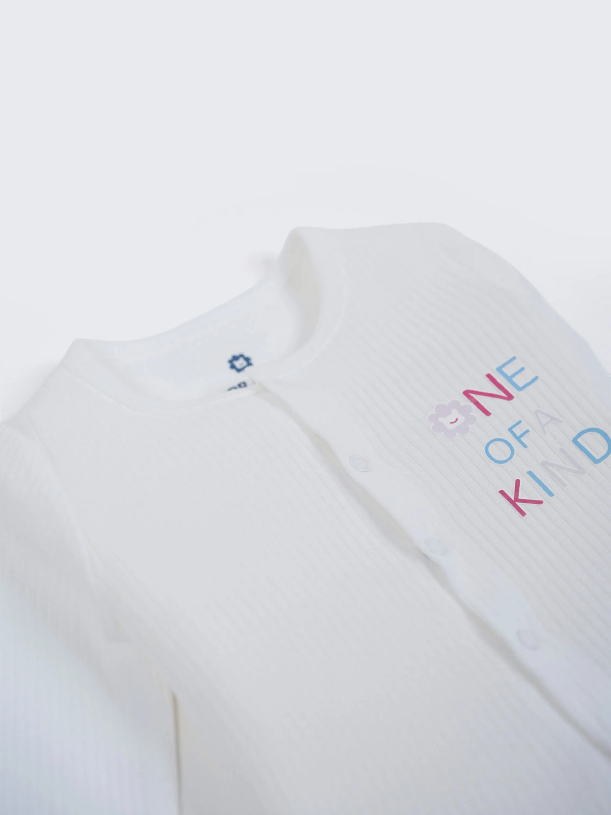 Unisex Solid White Baby Sleepsuit