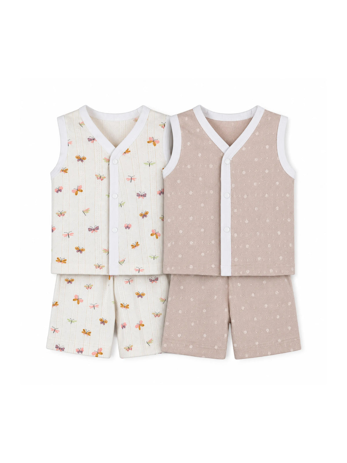 2 Set Combo Baby Sleeveless Jabla & Shorts - 3-6 Months