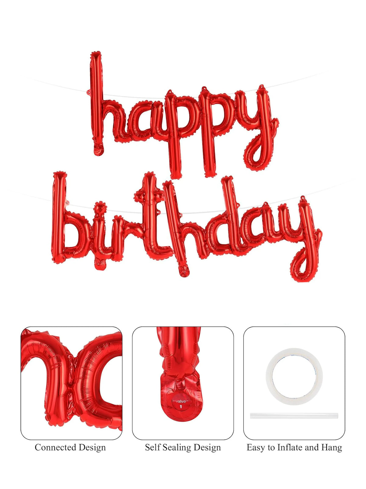 "Happy Birthday" Foil Balloon Banner