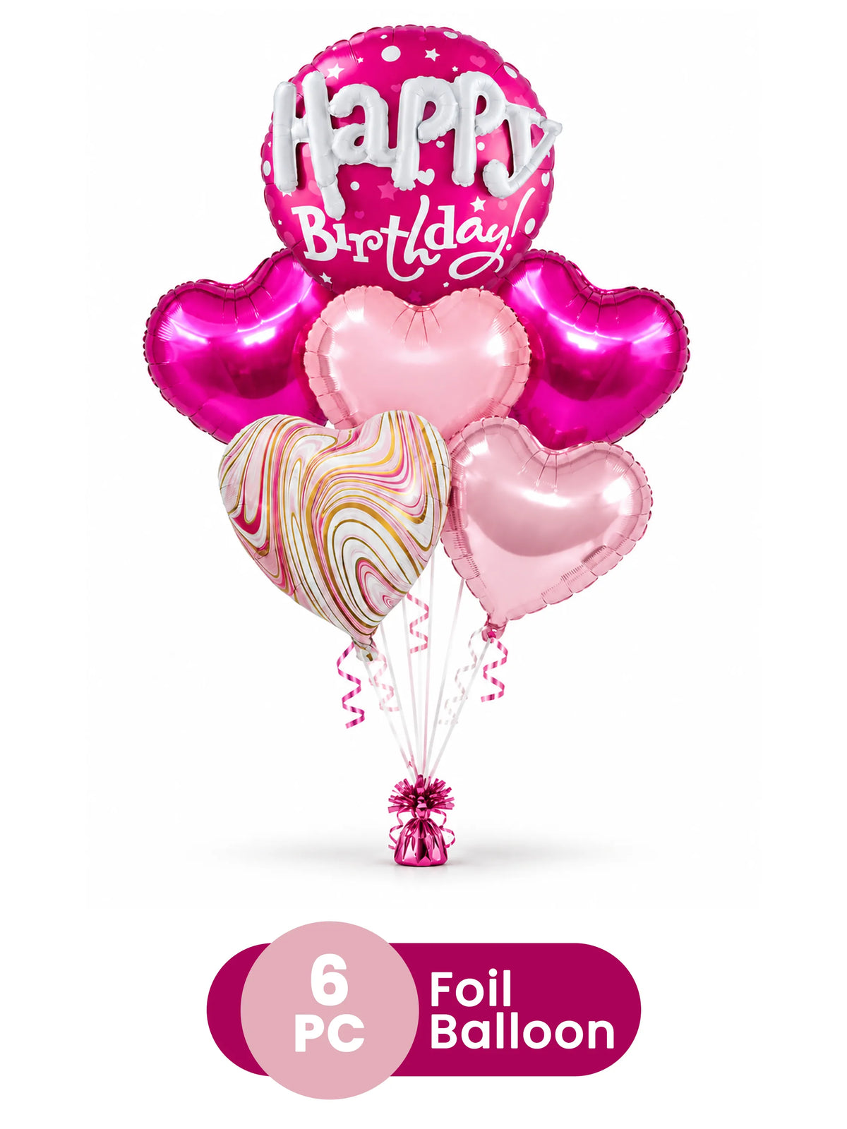 6-Piece Happy Birthday Foil Balloon Set