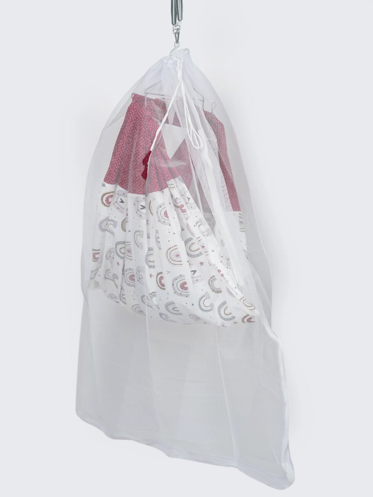 Twill Mix & Match Thottil/Jhula/Cradle Cloth with Net - Rainbow