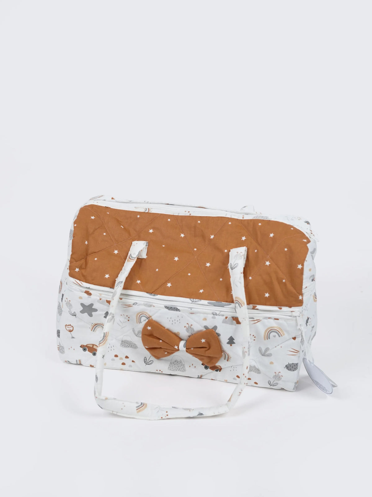 Baby Mother Bag - Orange & White
