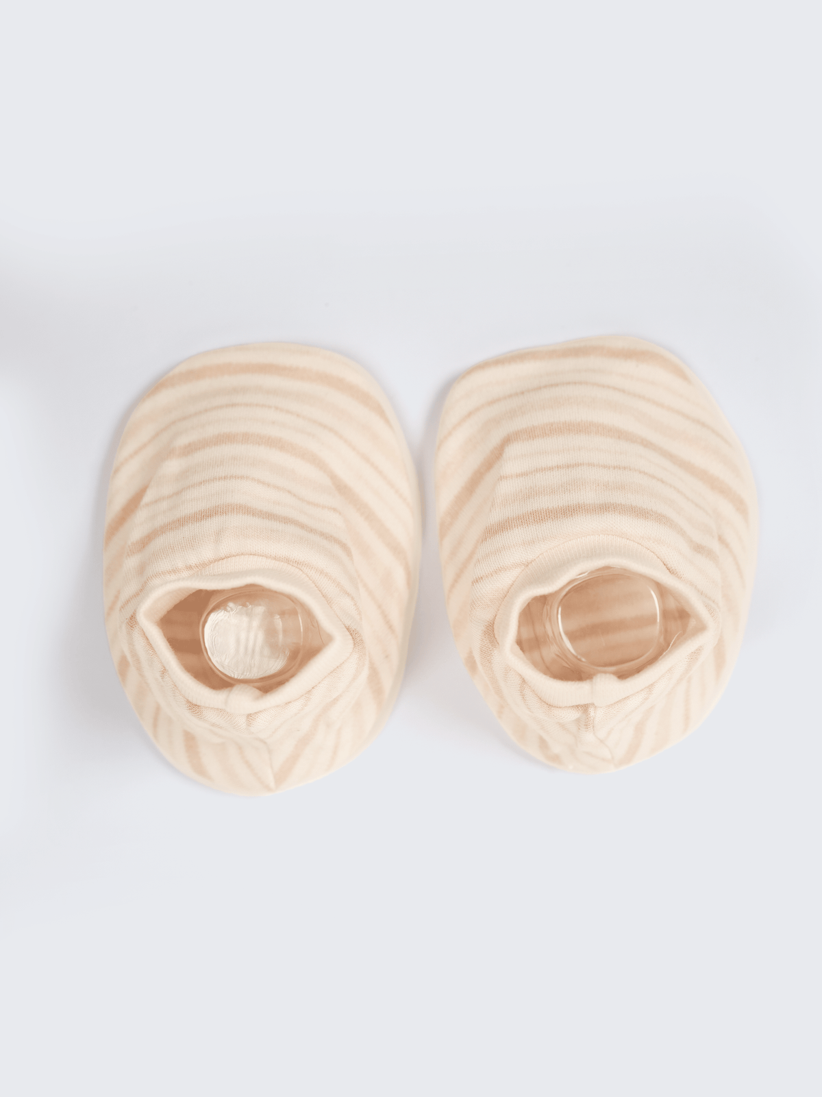 Baby Cap, Mittens & Booties Set – Beige Stripe