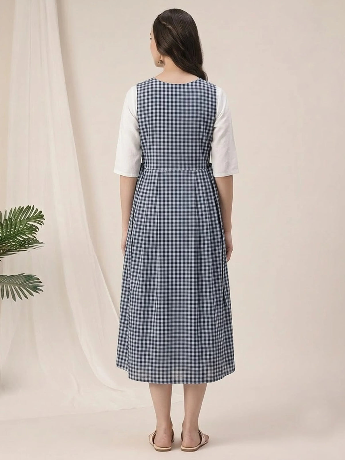 Cotton Printed Maternity Pinafore Dress