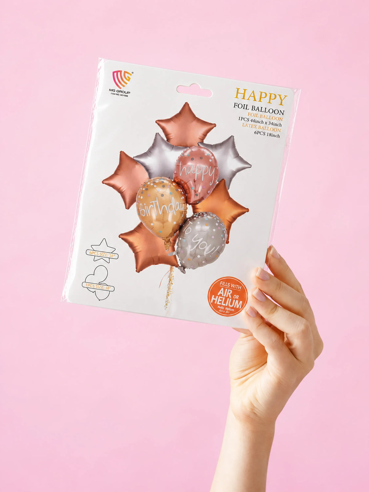 7-Piece Happy Birthday Foil Balloon Bouquet Set