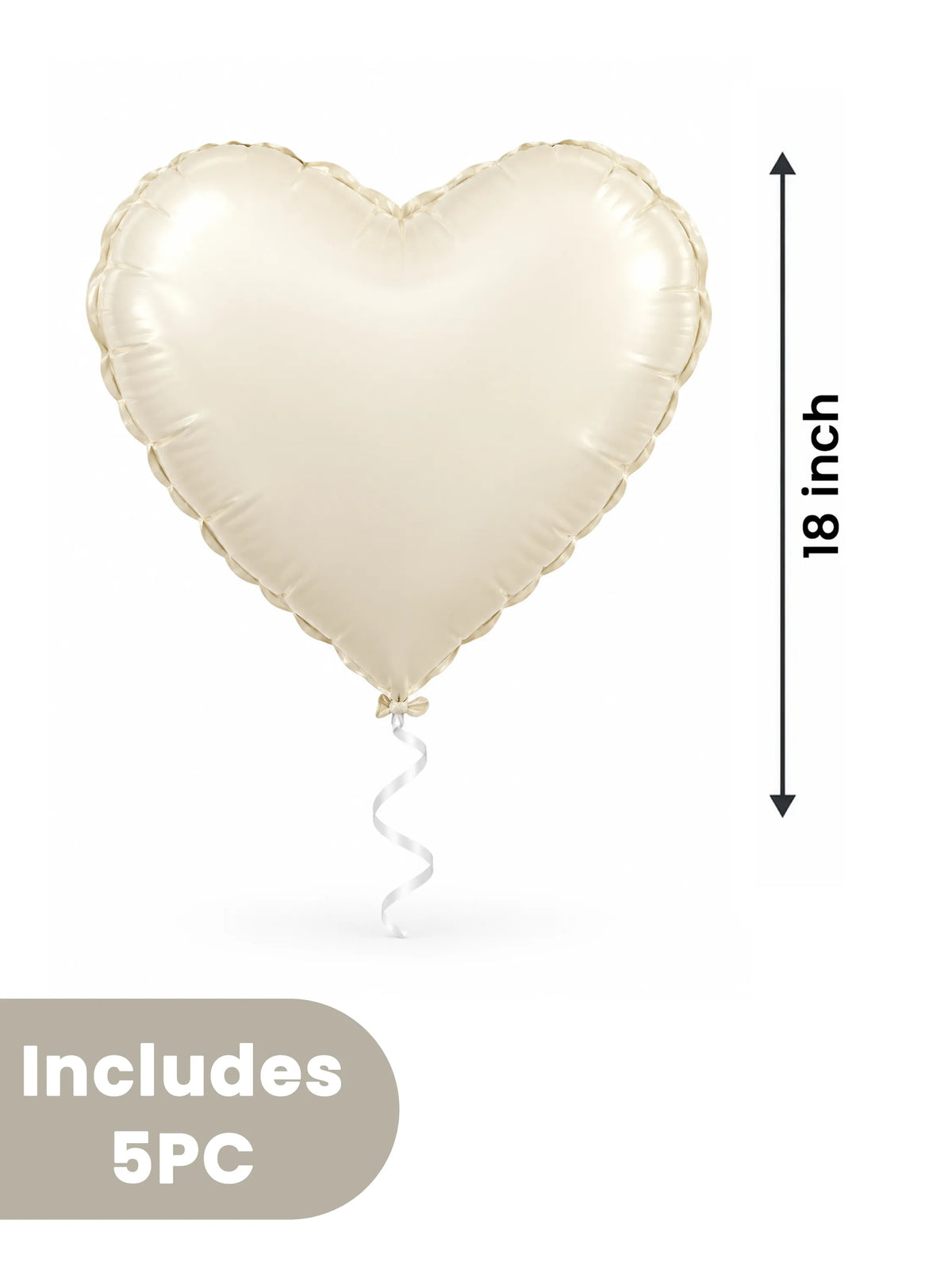 Heart Foil Balloon Metallic Mylar Light Blue Cream 10-Piece