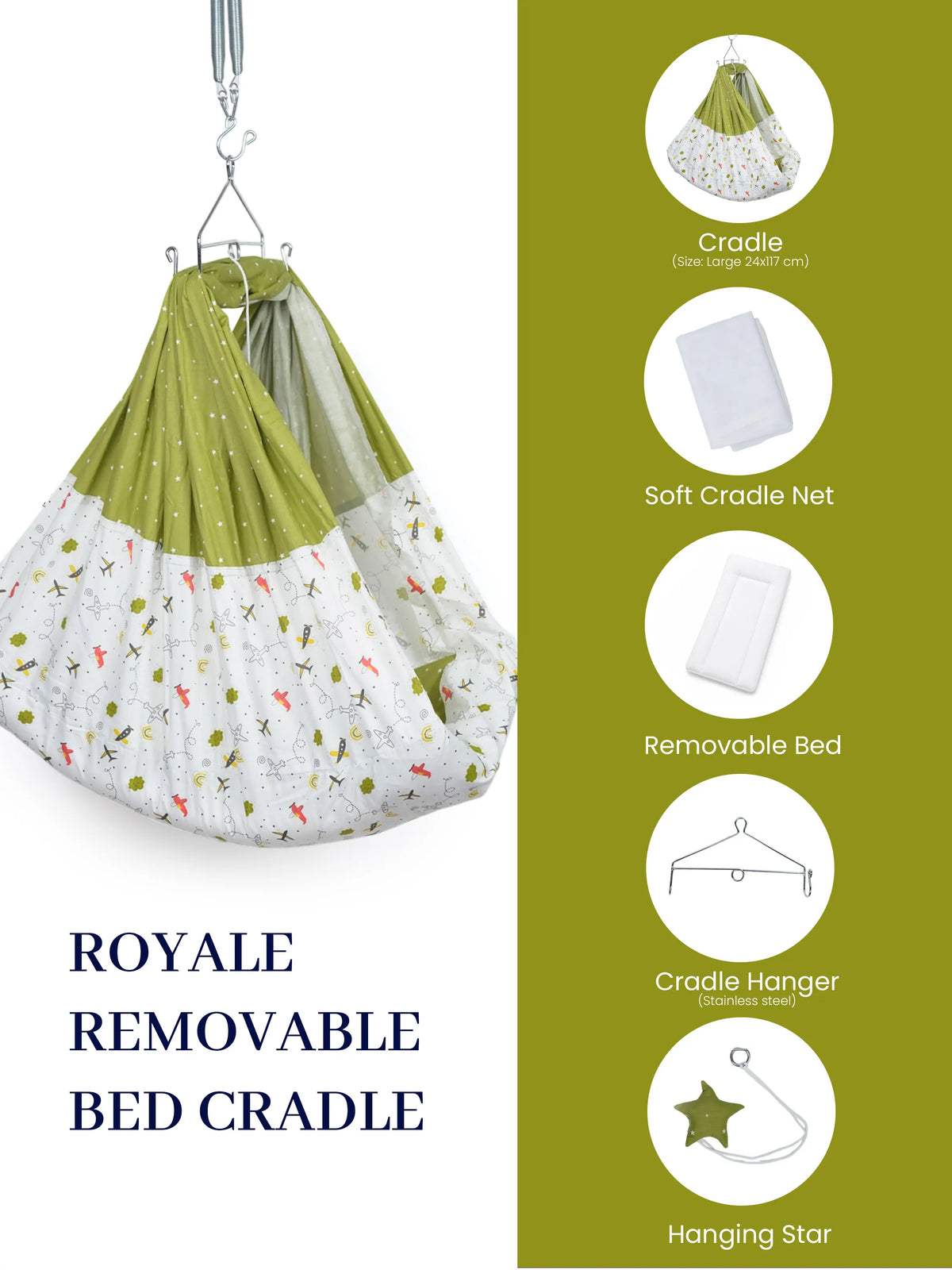 Royale Removable Bed Cradle Combo - Airplane
