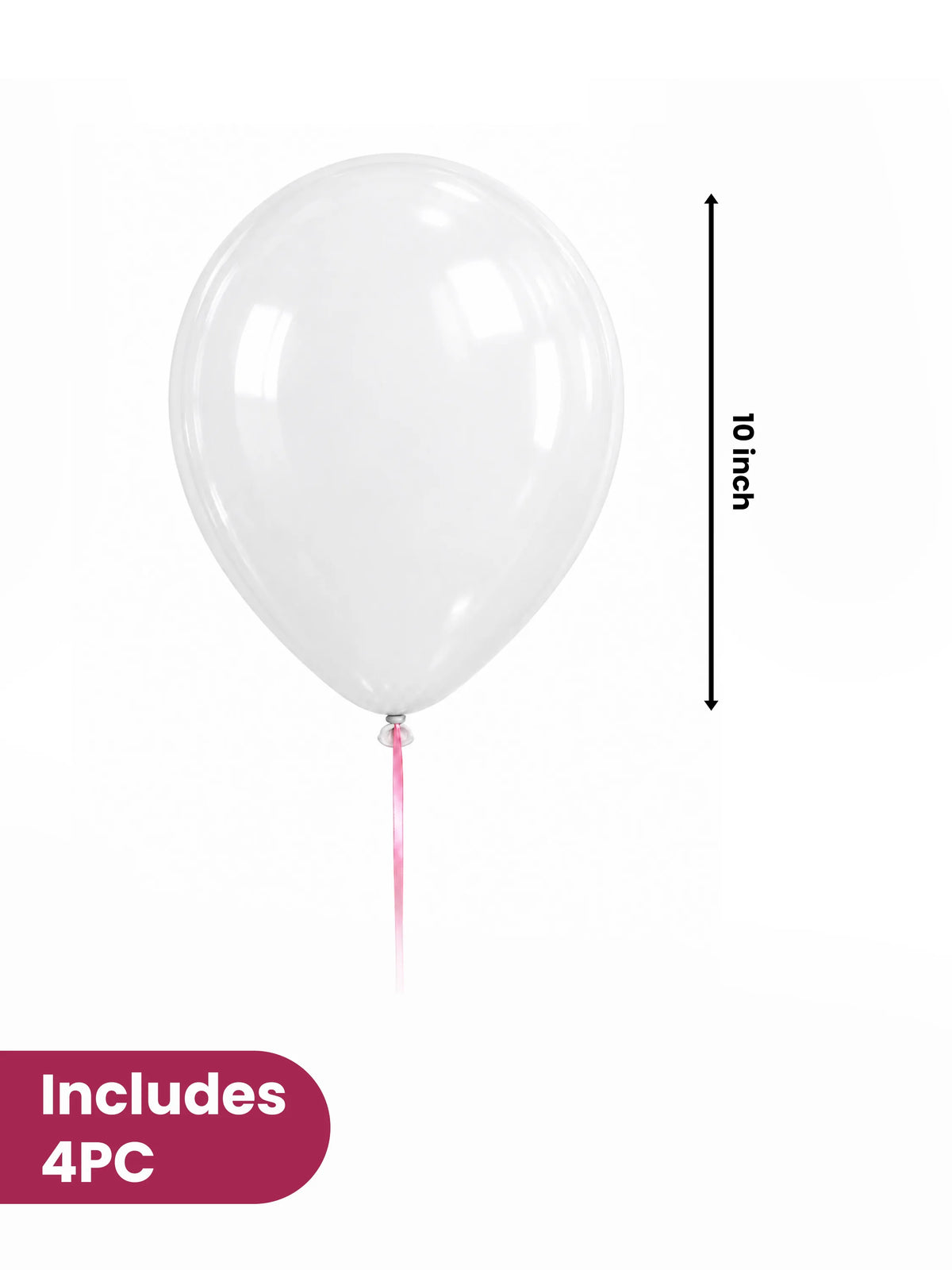 Bow Clear Bobo Foil Heart Balloon Set