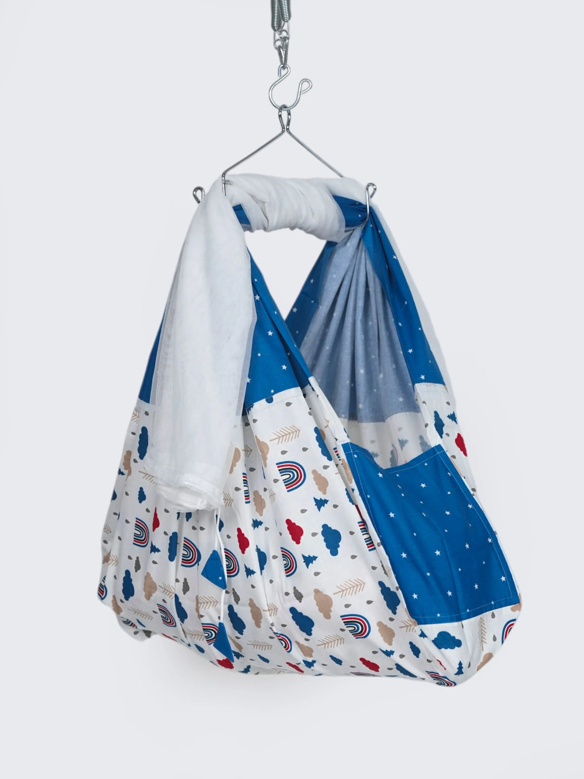 Twill Baby Cradle Safeguard Set - Cloud & Rainbow